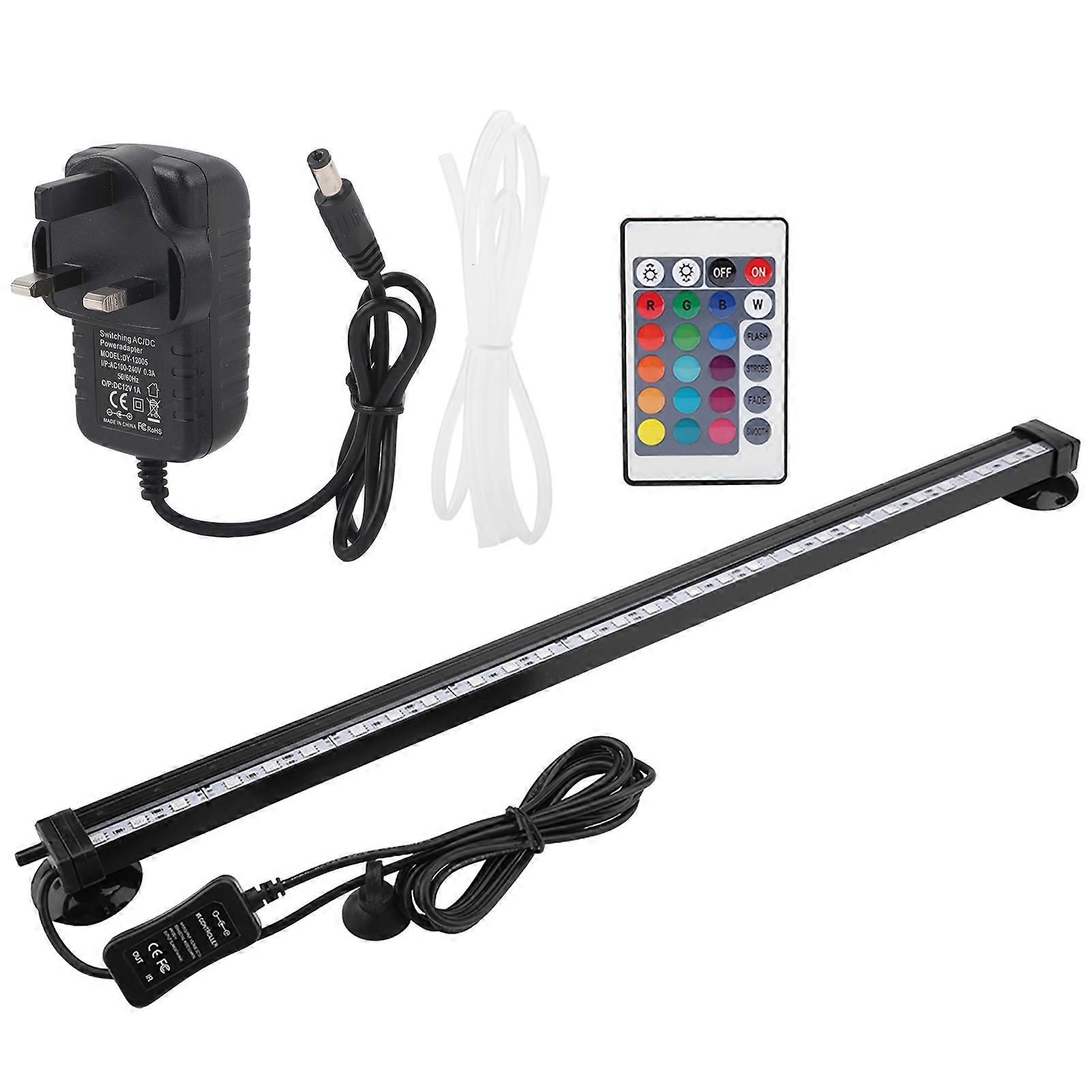 Fish Tank Bubble Light Underwater Led Light with Remote Control Aquarium Light Kit 46cm