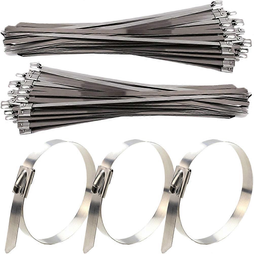 Multi-Purpose Zip Ties 100Pcs Made Of Stainless Steel Ideal For Organizing Cables In Home Maintenance Gardens And Basements
