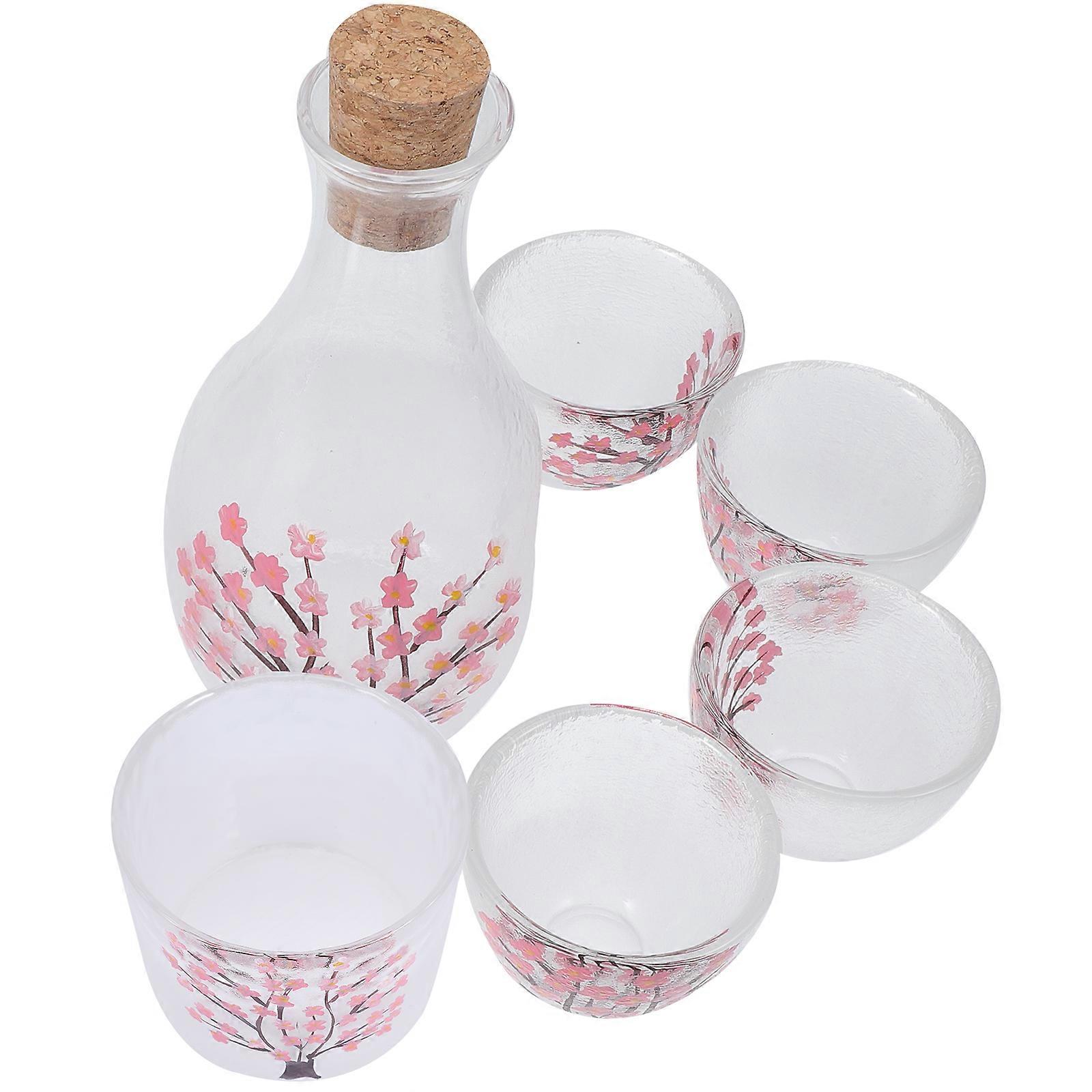 Charming Cherry Blossom Sake Set Crafted For Men And Women Ideal For Sake And Spirits Consumption Includes 1 Set Of Glassware