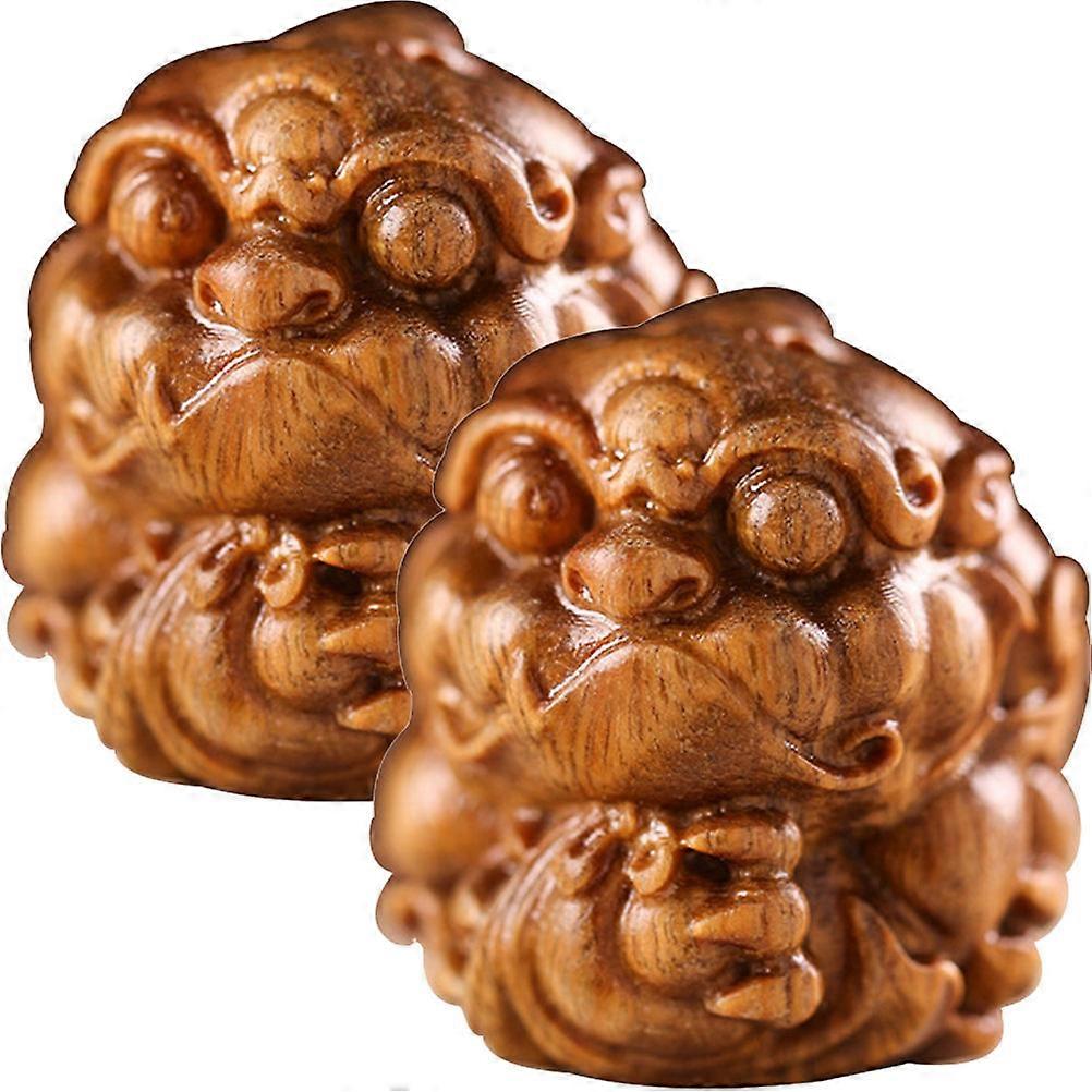 DIY Ancient Animal Keychain Pendant Crafts Plastic Light Brown 2pcs 0.8x1.5inch