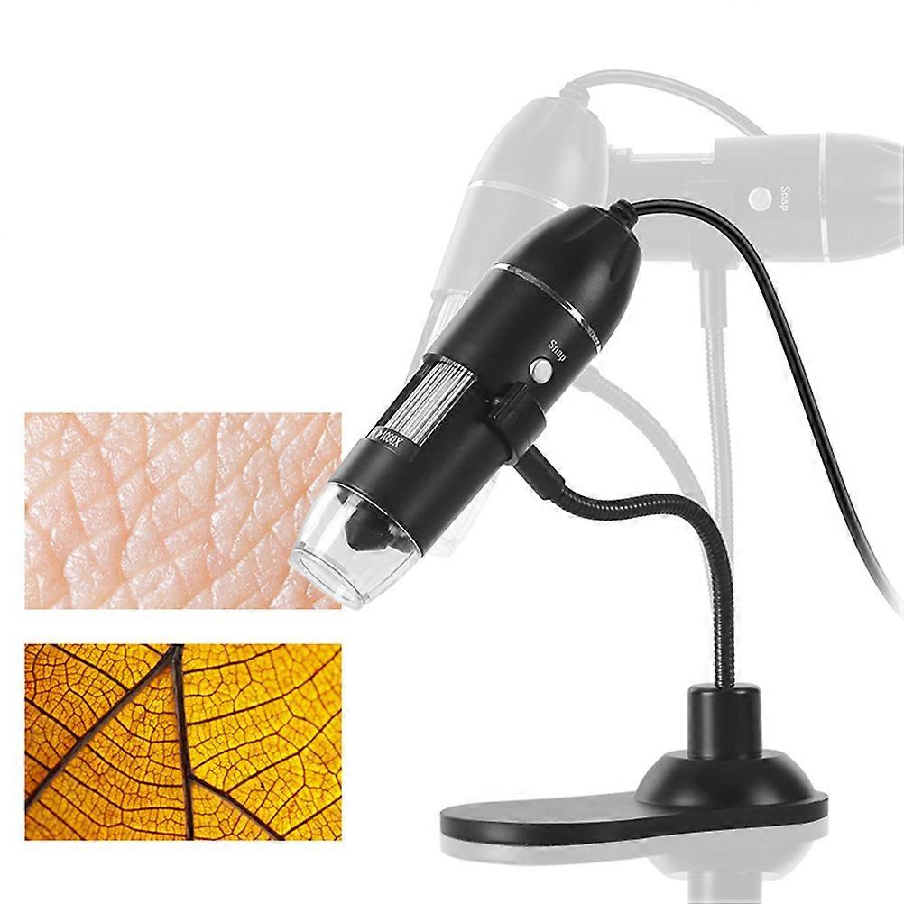 Flexible Arm Pocket Mini Microscope USB 1000x Magnifier Black 1Set Designed for Coin and Stamp Collecting