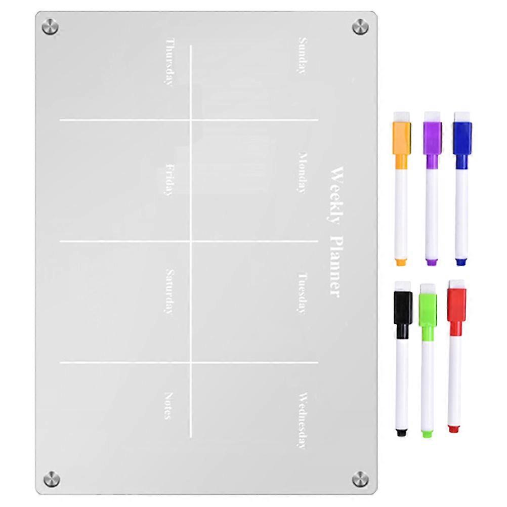 Acrylic Dry Erase Board For Families Kitchen Scheduling 29.7x21cm 3D Design 1 Set