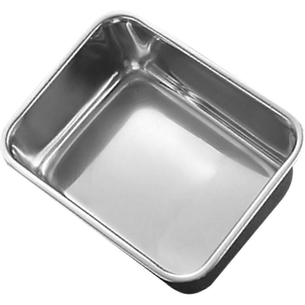 Metal Food Plate For Home Use 13X10CM Rectangular Preparation Plate Simple Design 1Set