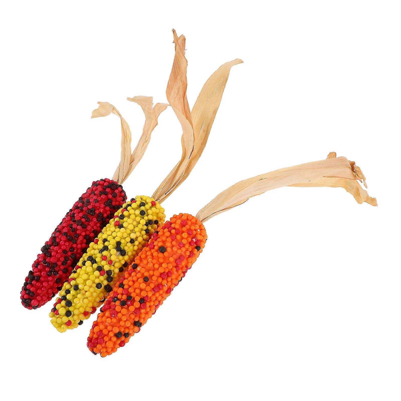 Worgeous 3pcs Artificial Corn Models Lifelike Fake Corns Faux Vegetable Decoration