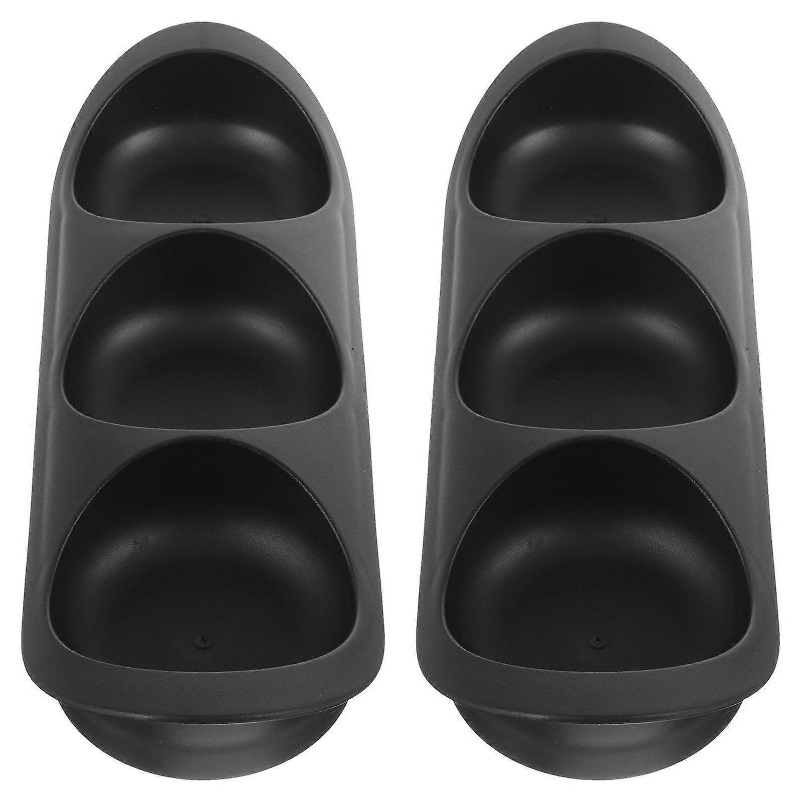Black Condiment Plates for Holding Oil Salt with Cover Spoon Made of PP Material 2Pcs
