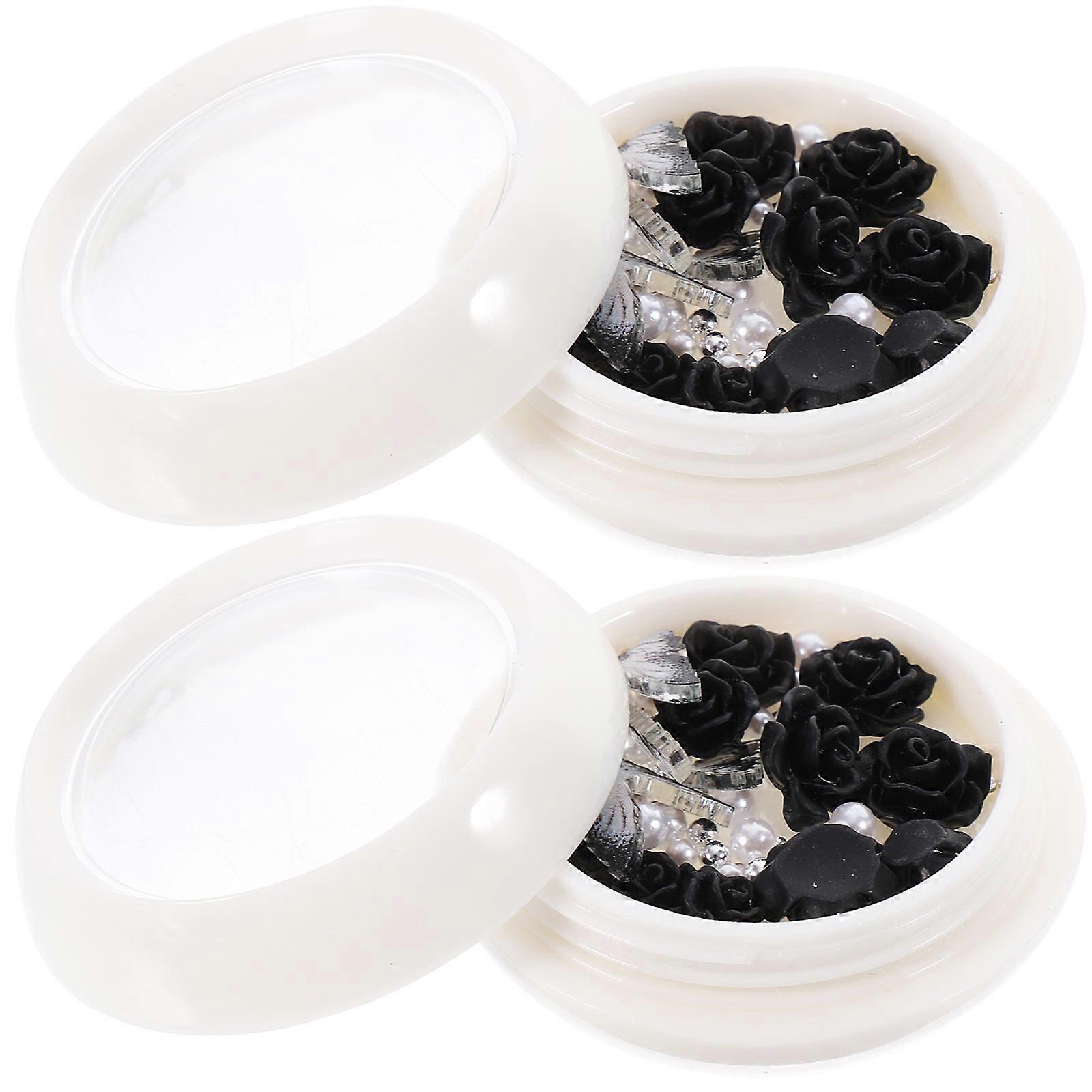 Nail Art Charms with Resin Gems for Decorations 2 Sets Assorted Color Elegant Design Fits Various