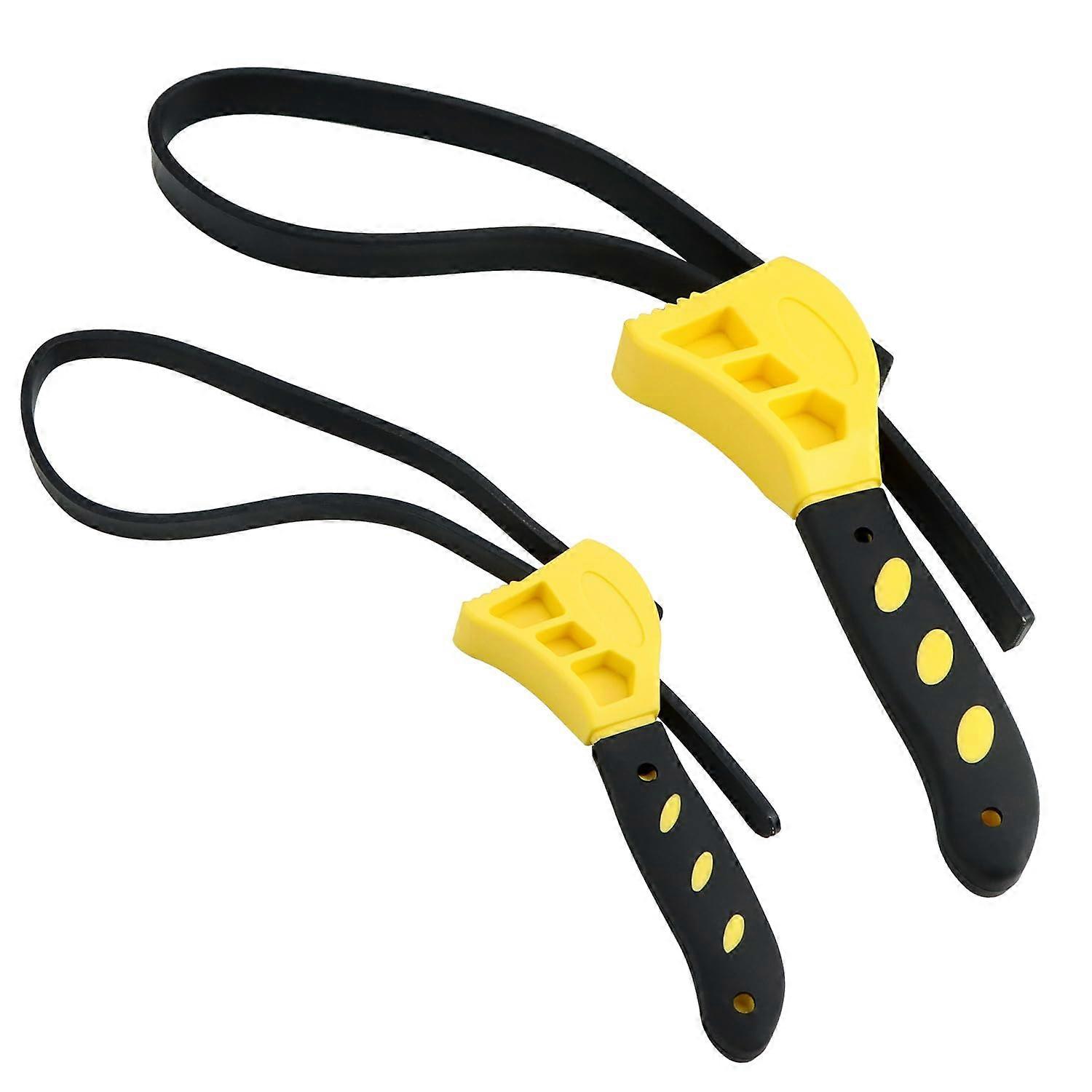 Oil Filter Wrench Adjustable Band Wrench Set 500mm And 600mm With Handle, 2-Piece