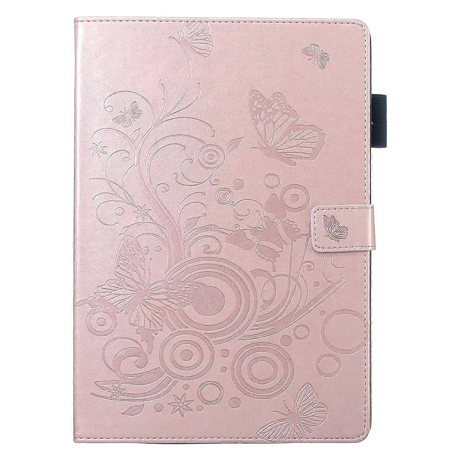 h2C Imprint Butterfly Wallet Leather Stand Shell Tablet Cover for v4i iPad 10.2 (2021) (2020) (2019)