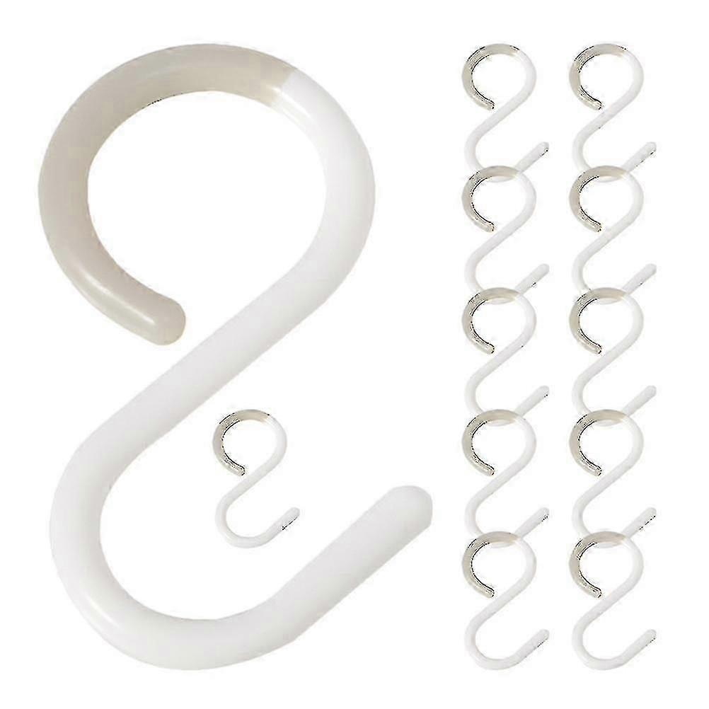 12-Piece S-Shaped Plastic Hooks for Keys, Towels, and Kitchen Organisation