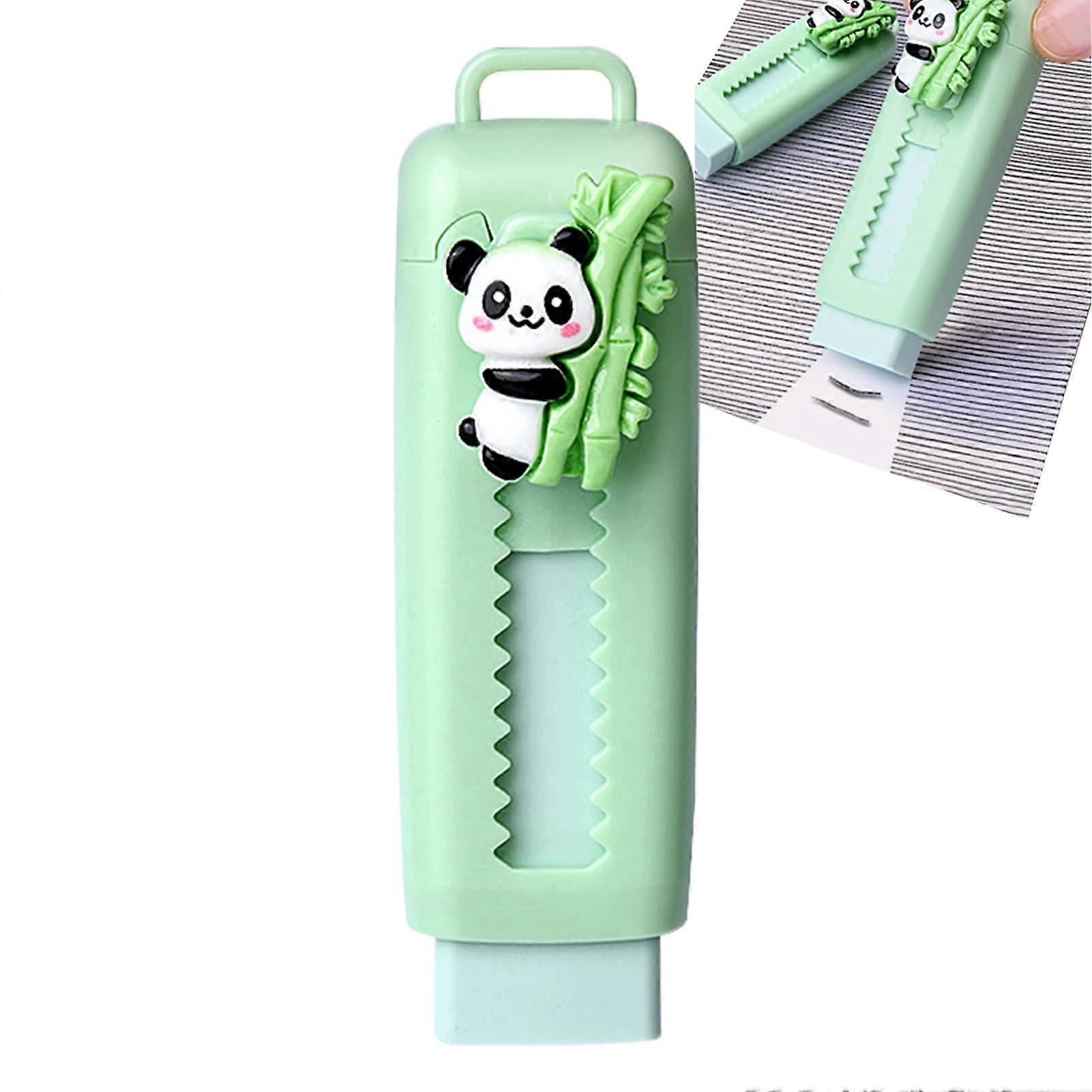 Retractable Eraser Push Eraser Cartoon Panda Pencil Eraser for Kids Cute Writing Tool for Drawing and Clean Edits