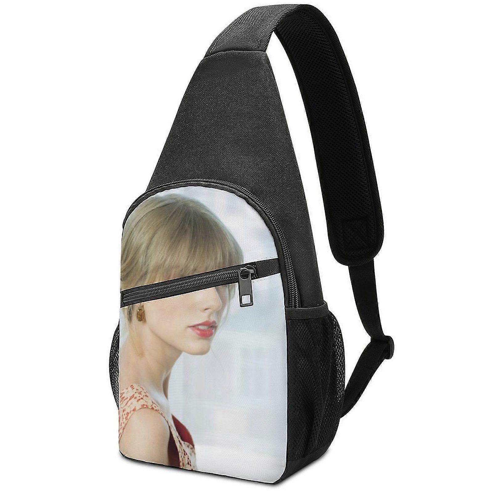 o8411 Taylor Swift Adjustable Oxford Crossbody Bag and Backpack with Spacious Compartments, Mesh Side Pockets, and Padded Strap p8411