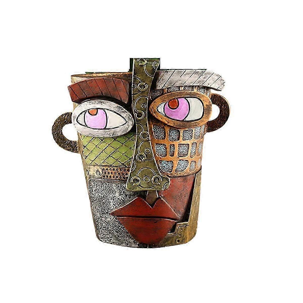 Abstract Rainbow Planter, Graffiti Face Planter with Drainage, Flower Plant Pots for Indoor Plants A Large Size