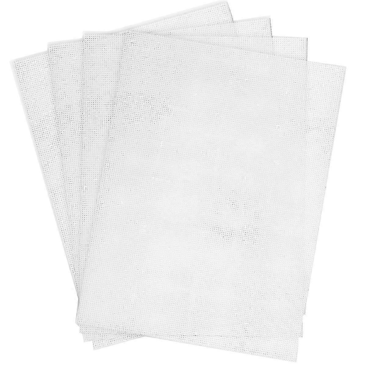 4 PCS 14 Count Plastic Mesh Canvas Sheet CT Aida for Cross-Stitch,Making Jewelry Organize