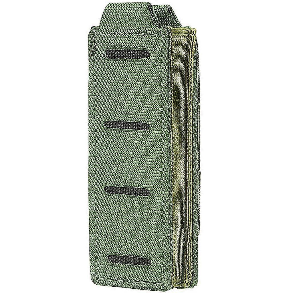 Tactical Pistol Mag Pouch Open-Top MOLLE Magazine Carrier For 9mm, .40, .45 Calibers, Green Snap-Clip Single-Release
