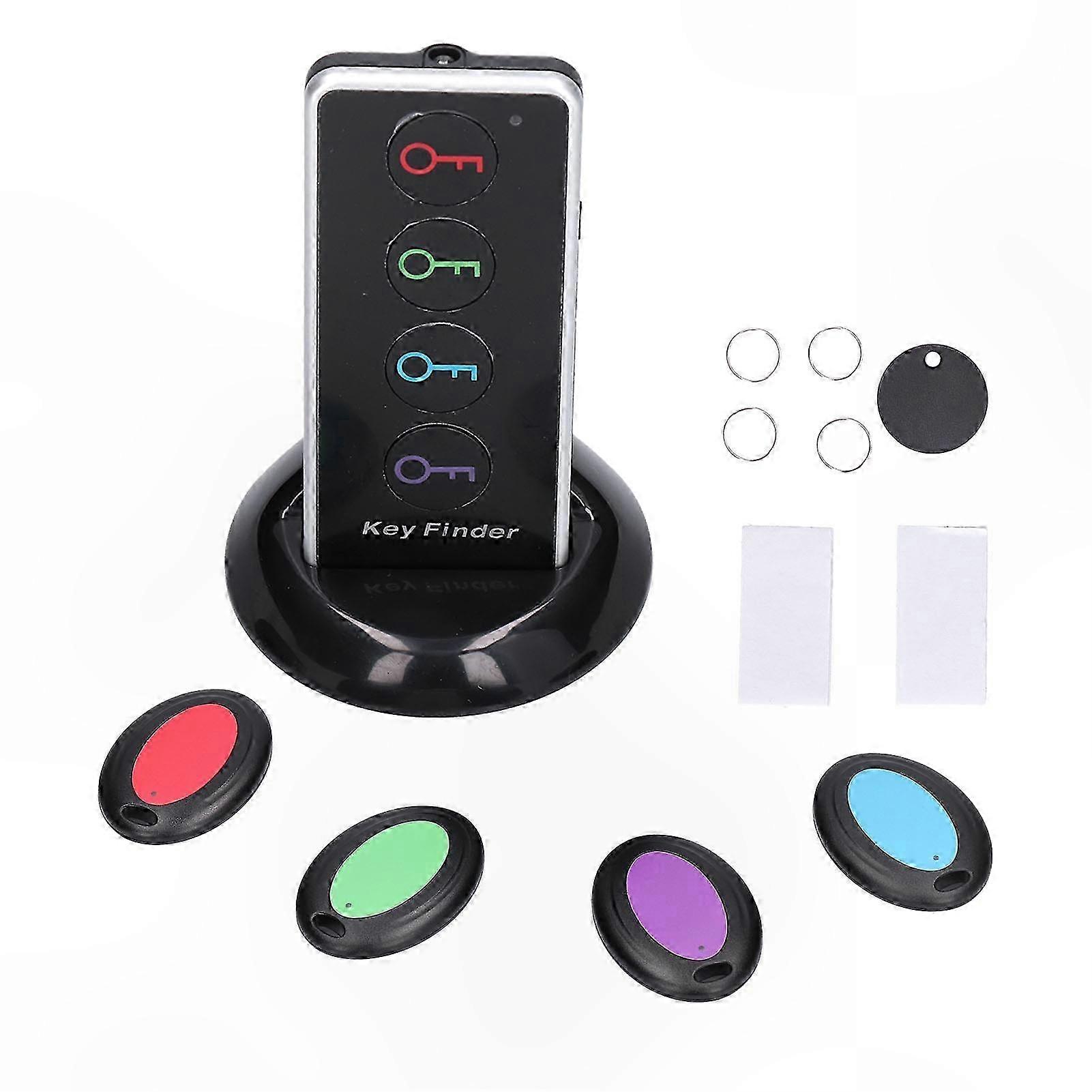 Wireless Item Locator with 4 Remote Controls, Portable Battery-Powered Tracker for Keys and Small Objects