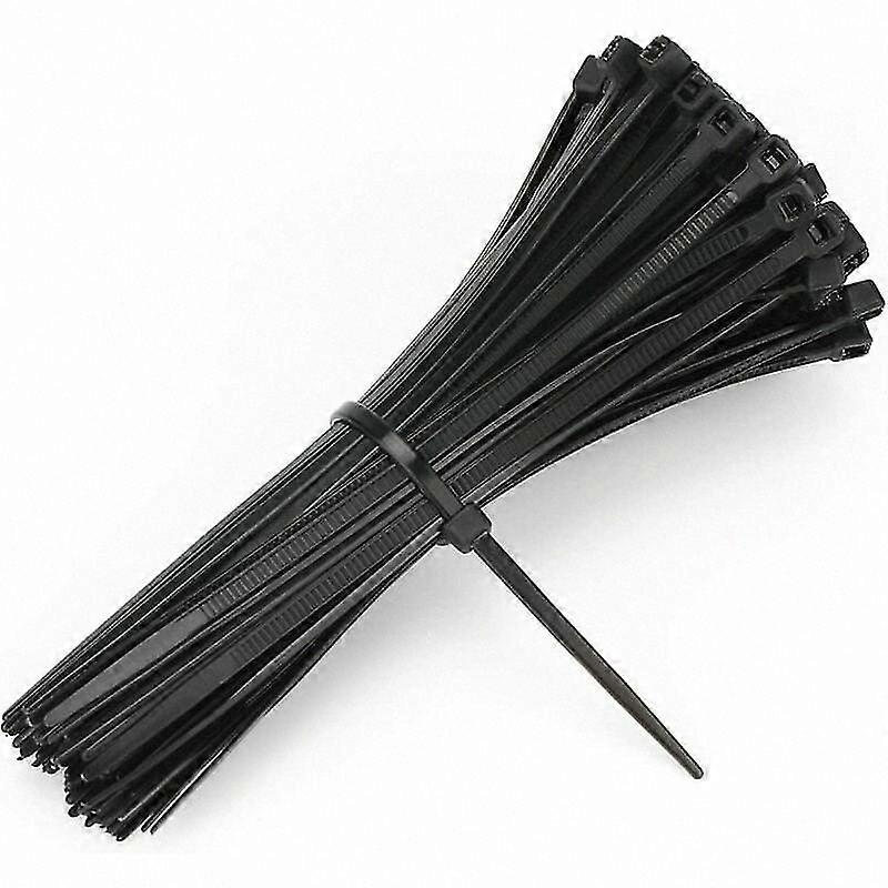 100-Pack 3mm x 100mm Adjustable Nylon Cable Ties for Garden Use, Black