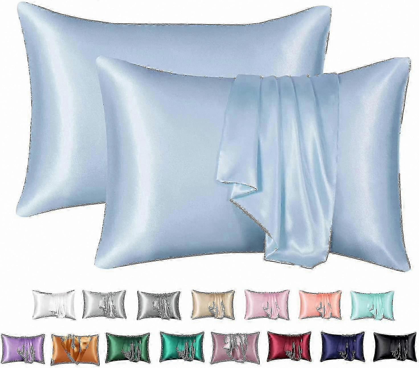 2-Pack Mulberry Silk Pillowcases for Hair and Skin, 100% Pure Silk with High Thread Count