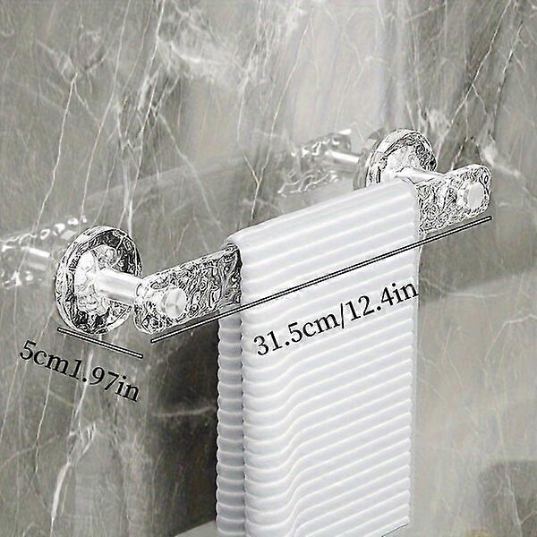 Transparent towel rack, single-section type, drill-free with slipper rack for easy organization