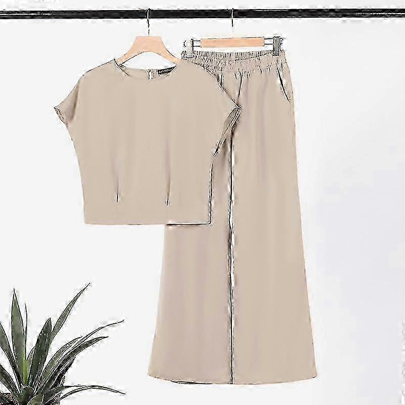 Womens Casual Two Piece Suit Set - Summer Blouse and Pants from Tmall