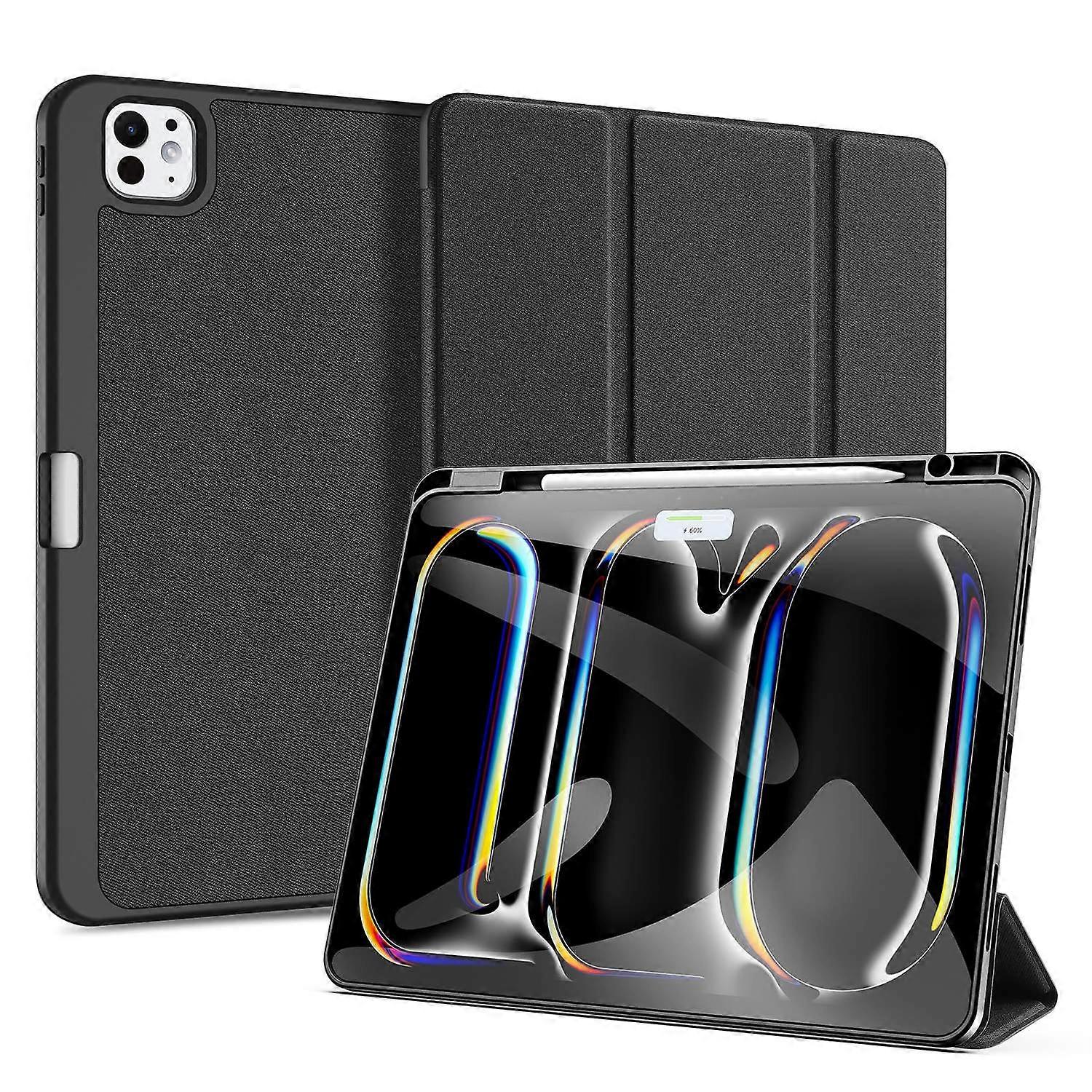 DUX DUCIS Domo Series for iPad Pro 13 (2024) Case Tri-fold Stand Auto Sleep Wake Folio Leather Table