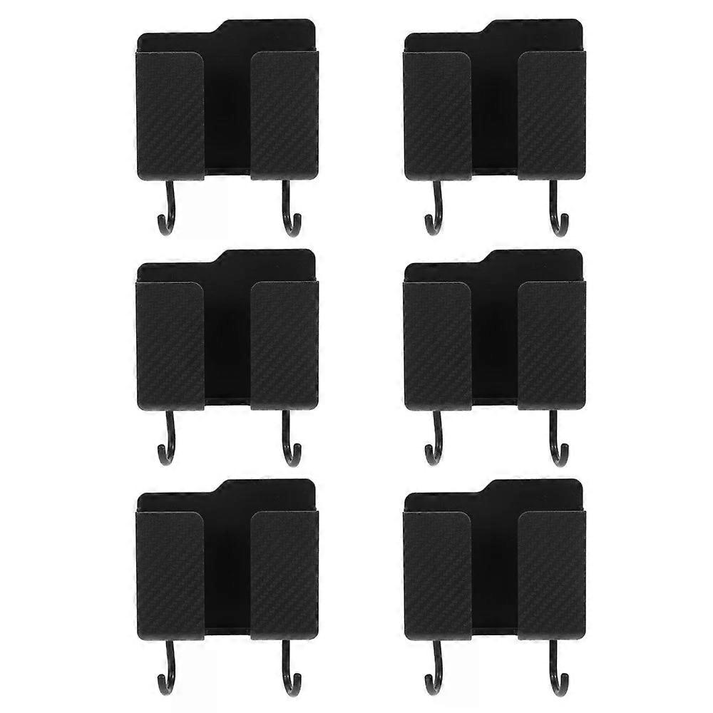 Wall-mounted Mobile Phone Storage Box, 6 PCS Plastic Stand Organizer with Charging Port for Remote Control