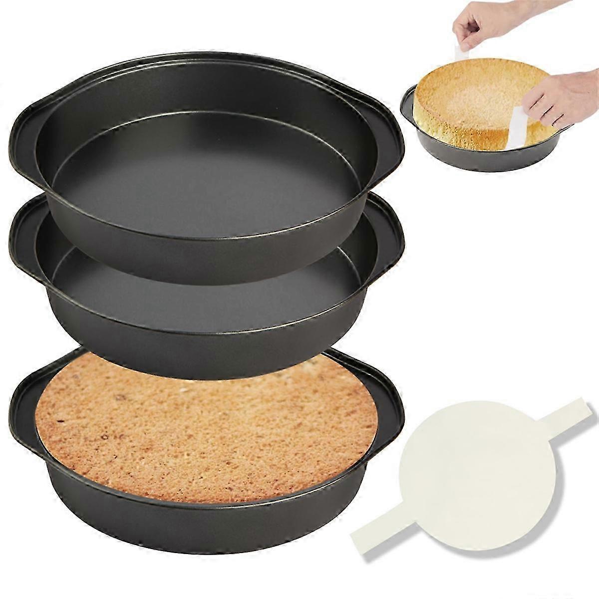 8 inch Round Cake Pan, with 100 PCS Parchment Paper