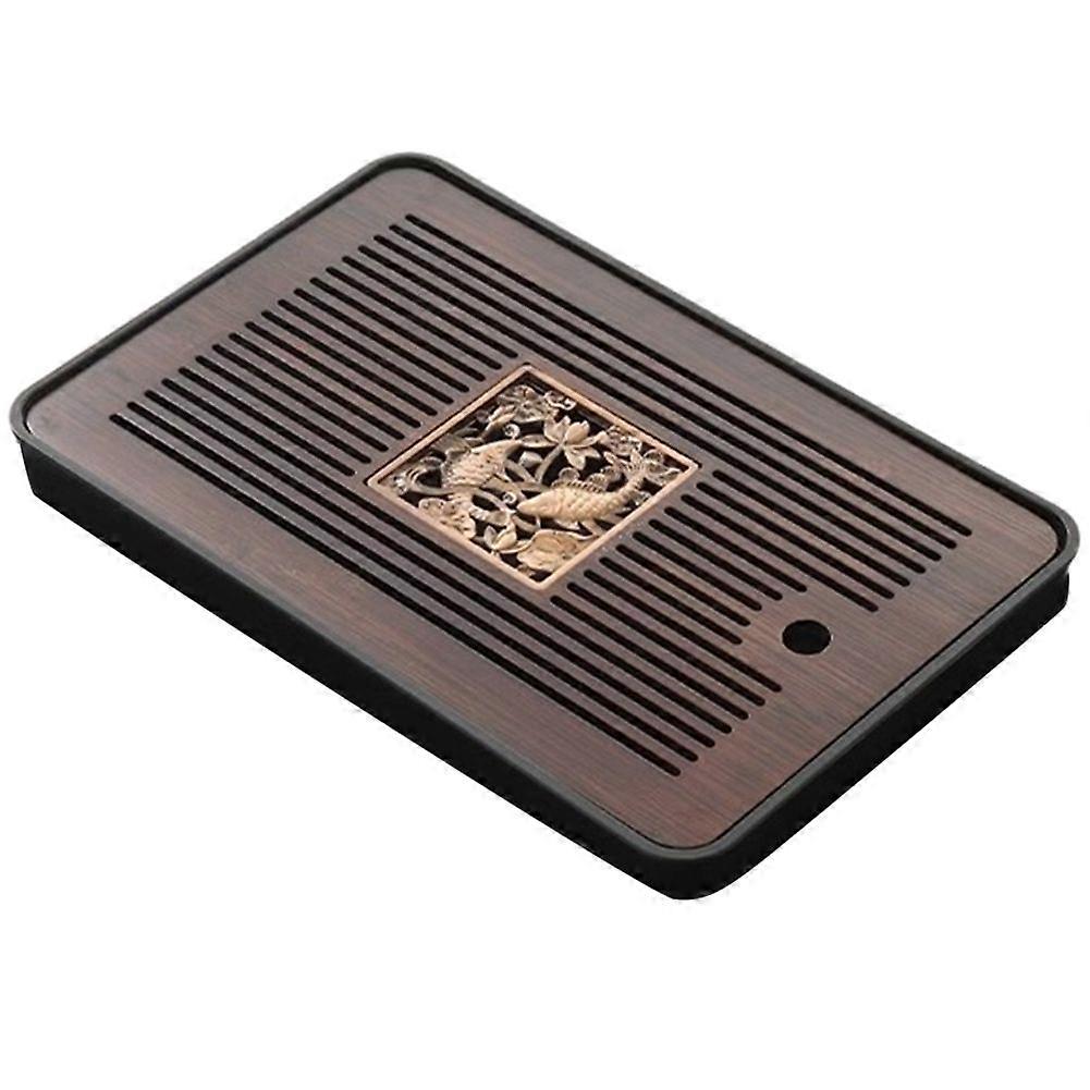 Bamboo Tea Tray Portable Dishes Rectangle Tea Ceremony Chaban Tea Chaban Tea Table Dual Purpose Drainage Water Storage E