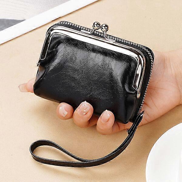 Ladies' snap coin wallet, 4 inches, with zipper clips