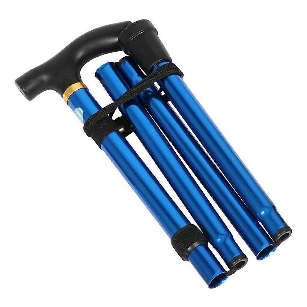Foldable Cane NonSlip Grip Handle Collapsible Walking Stick Ergonomic Handle Blue