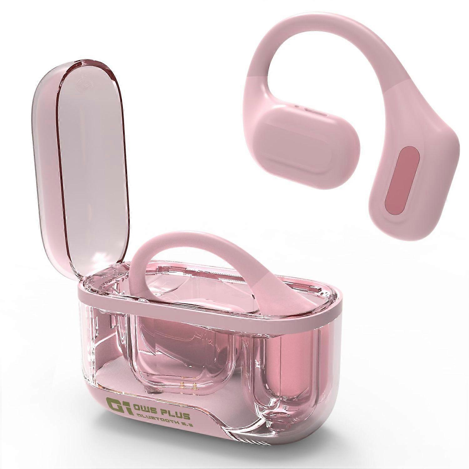 Wireless Earbuds Bluetooth 5.3 HiFi Stereo Noise Cancelling with LED Display with Microphone IP7 Waterproof(Pink)