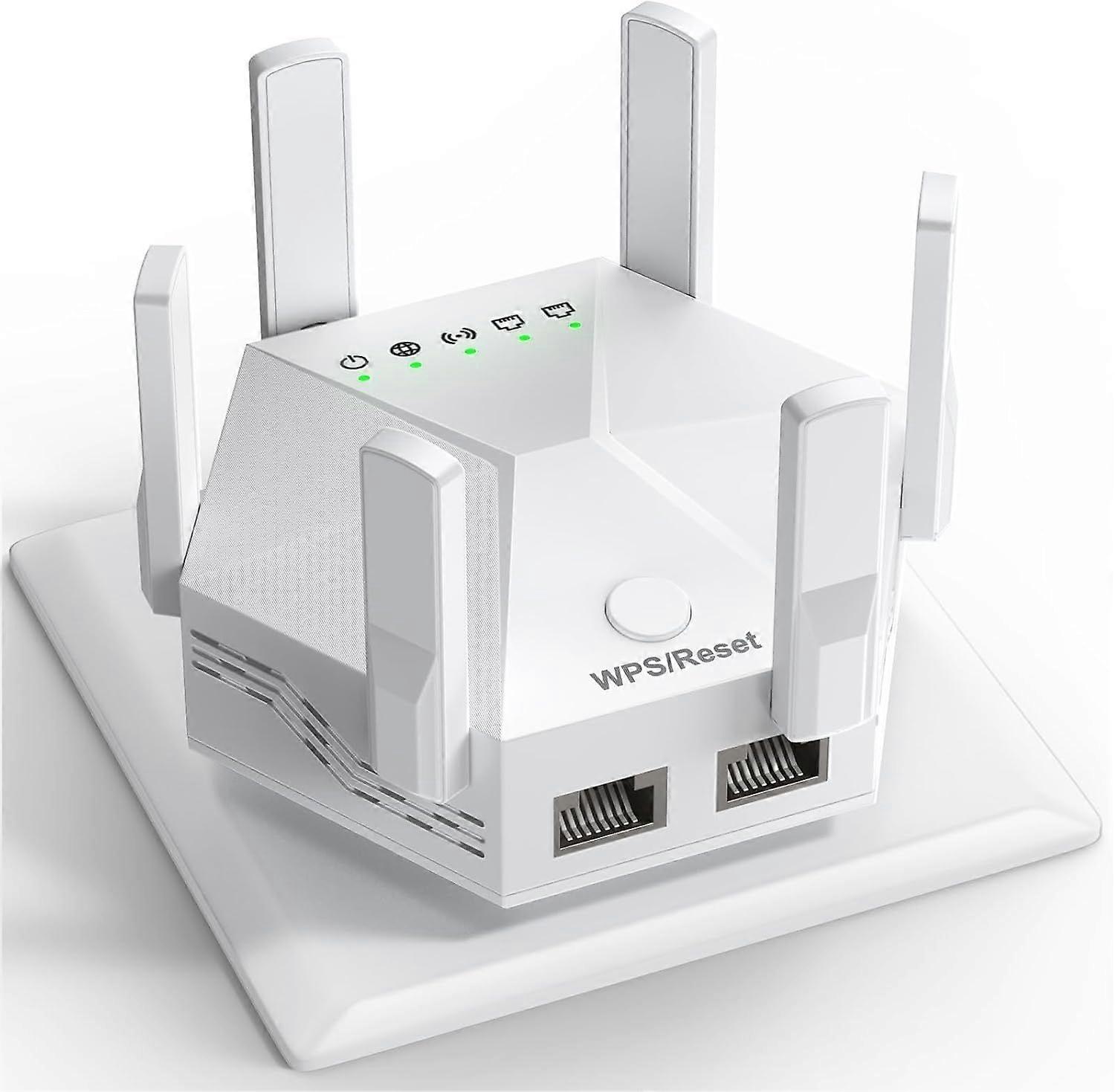 High-Speed 1200Mbps WiFi Booster Dual Band (5GHz/2.4GHz) Range Extender(White)