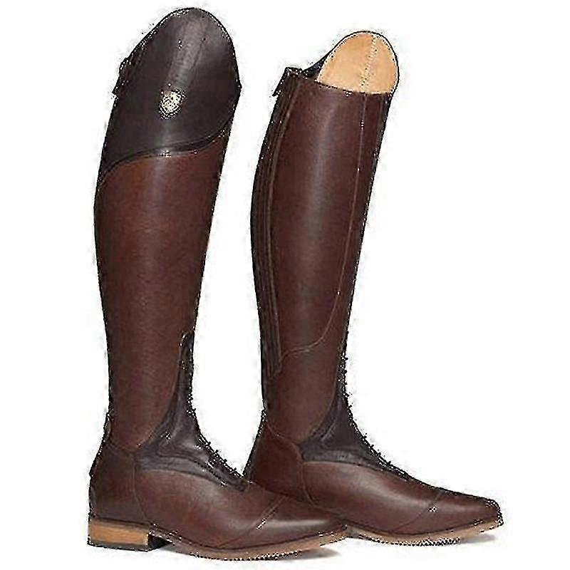 Women's Tall Field Boots​​ - Synthetic Leather Horse Riding Boots with Rear Zipper-Yvan