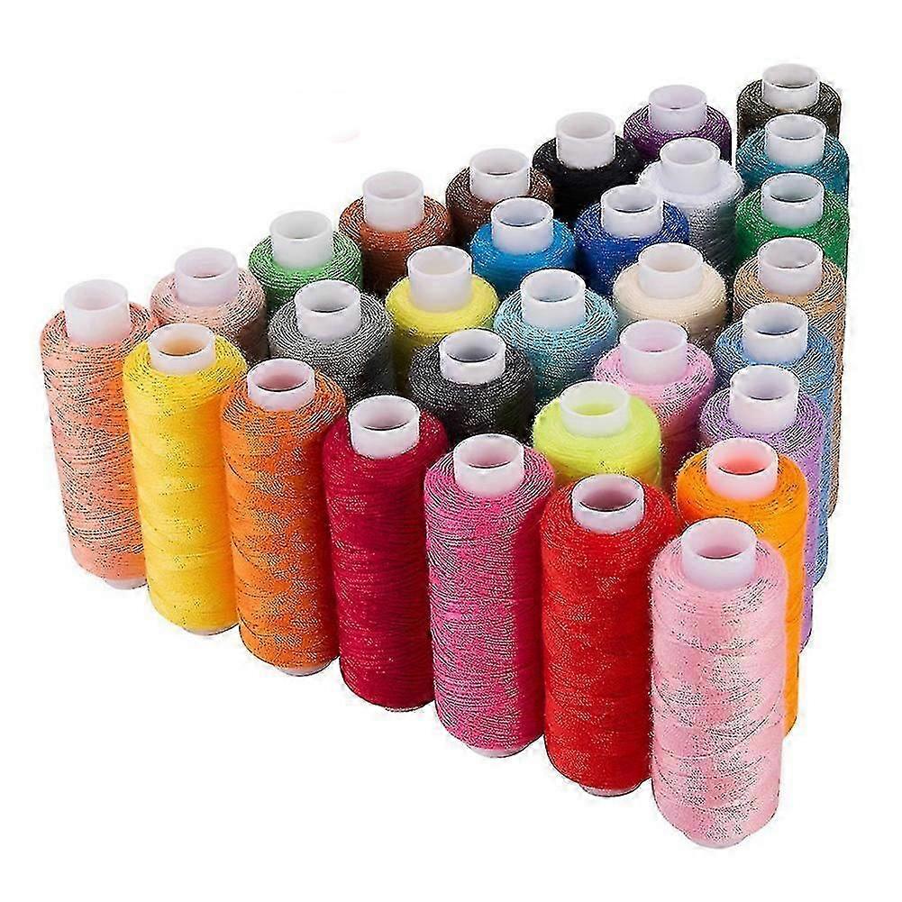 30 Spool Sewing Thread, 250 Yard Each Assorted Spool Threads Sewing Thread Bobbins Of Colorful Asso (tangling)