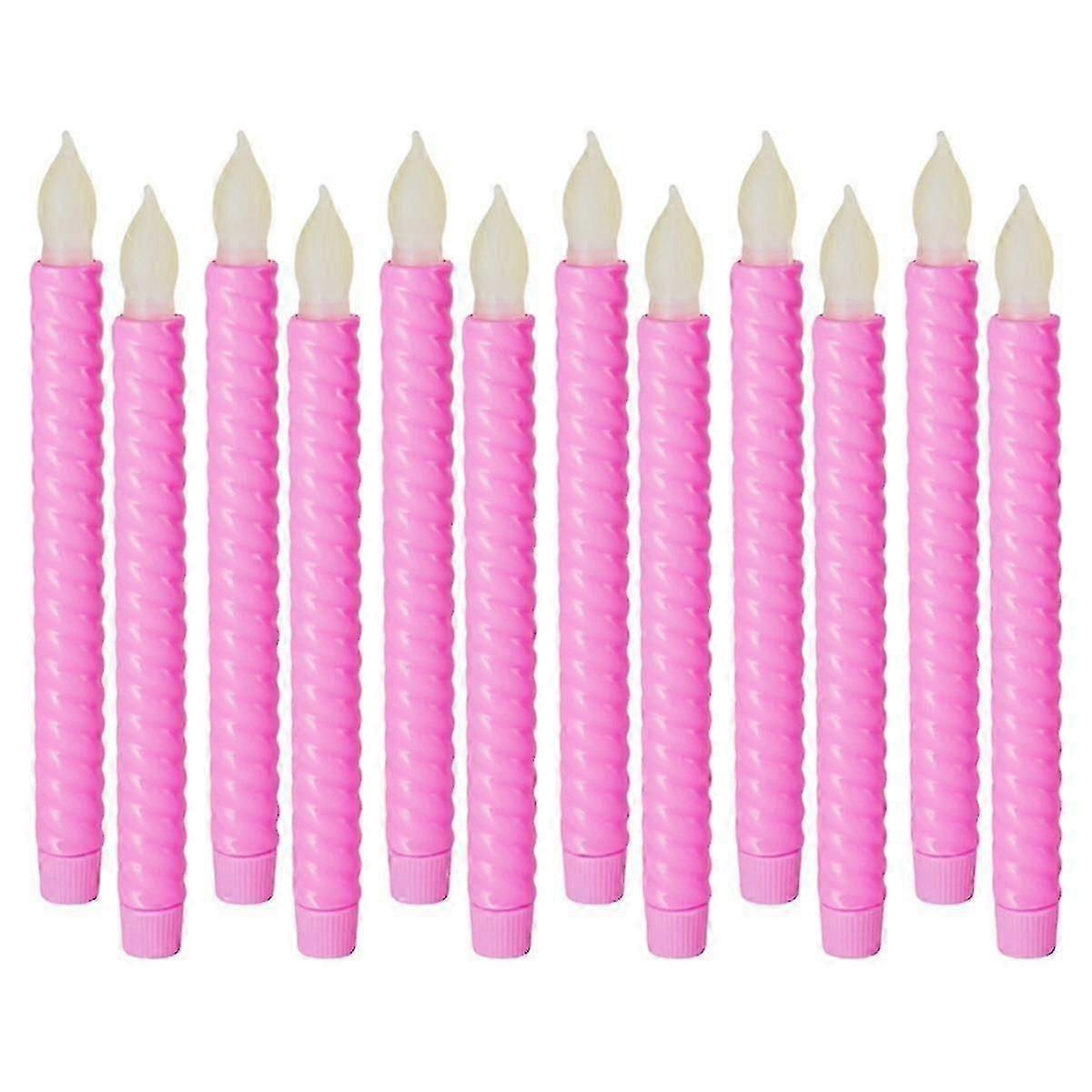 Led Elektronisk Stearinlys Lang Gul Flash Simulering Long Pole Candle Bursdag Bryllup Dekorere