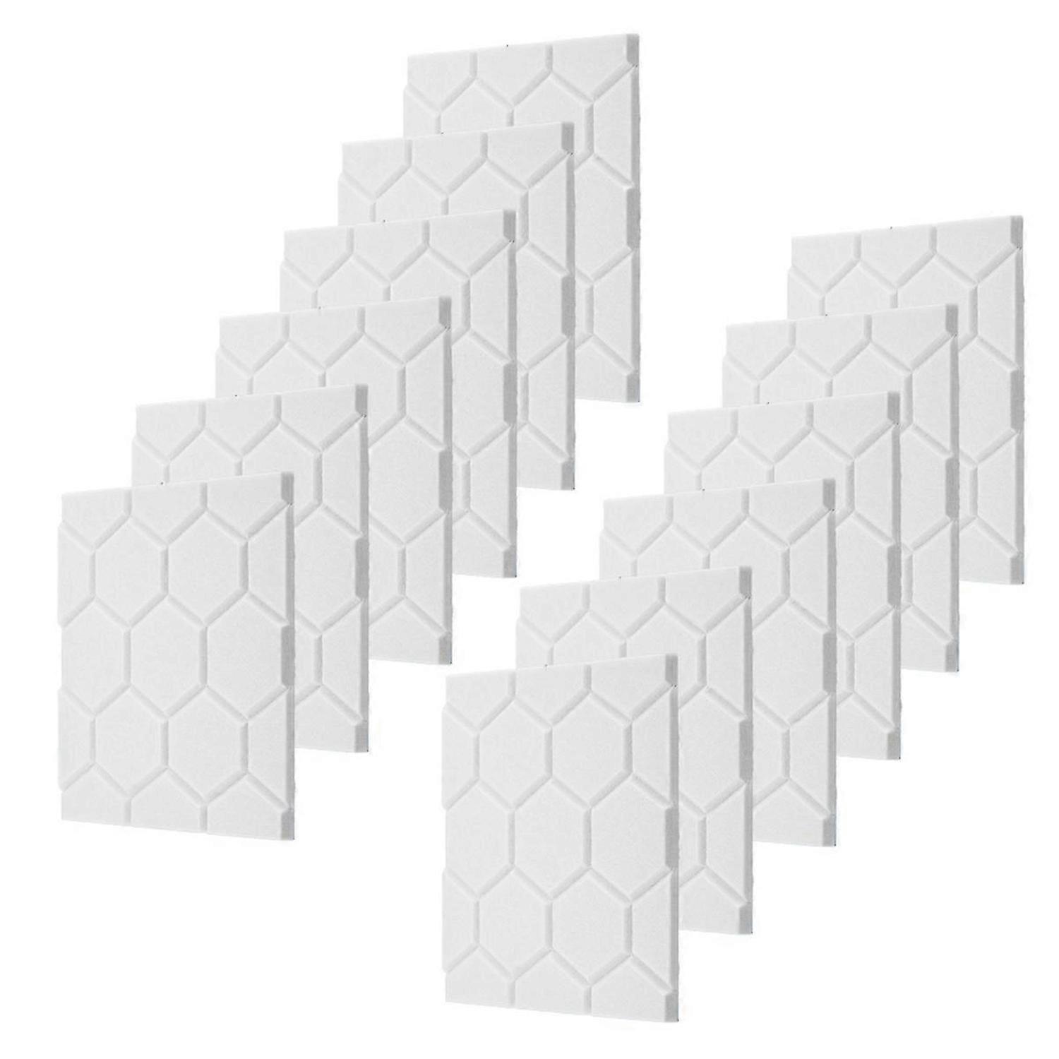 Acoustic Panels Soundproof Wall Panels Self Adhesive 12 Pack White
