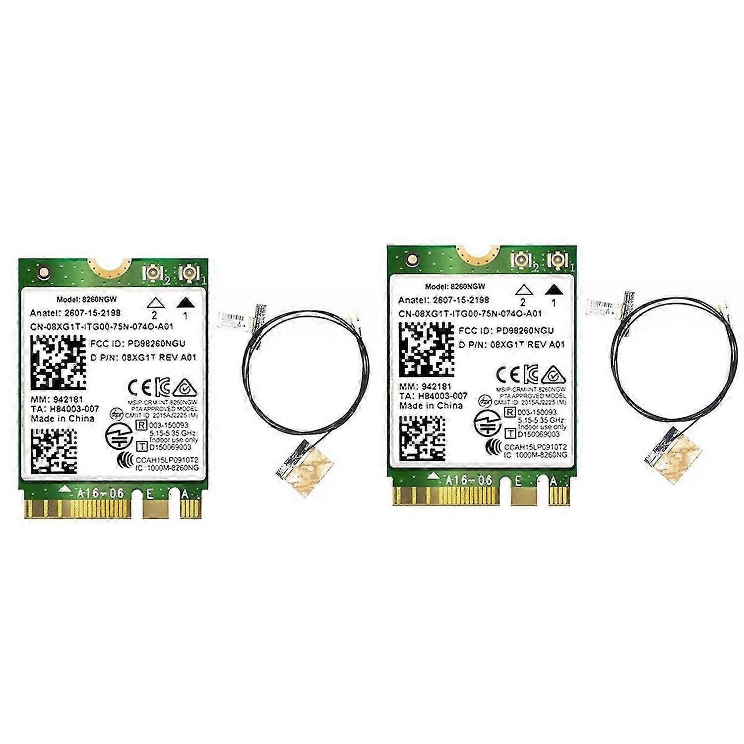 2PCS 8260 8260NGW WiFi Card+Antenna 867M WiFi Wireless Card Module