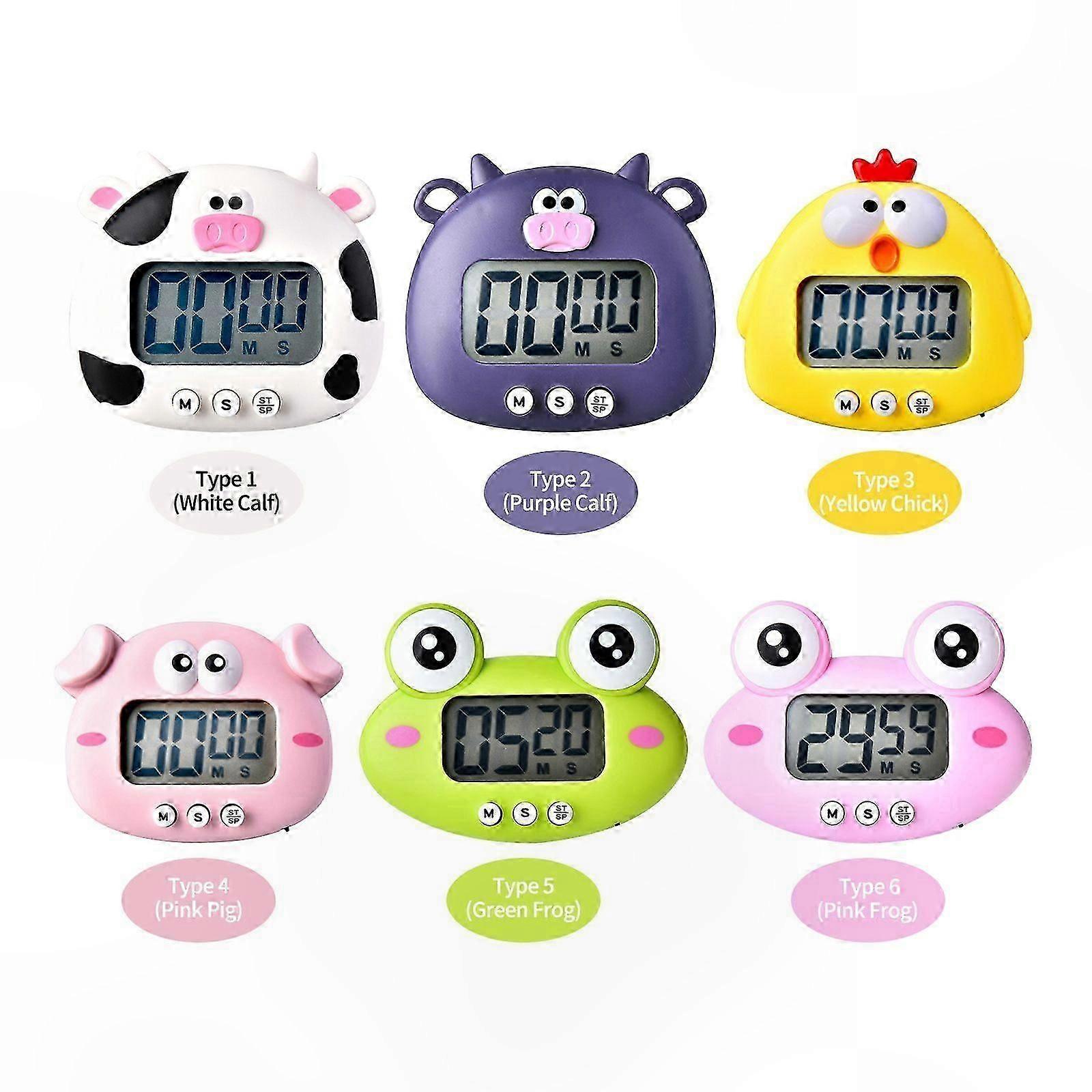 Cute Animal Design Digital Timer with Magnet Back, Loud Alarm, Large Display for Kitchen, Workout, Study, and Baking Time Management
