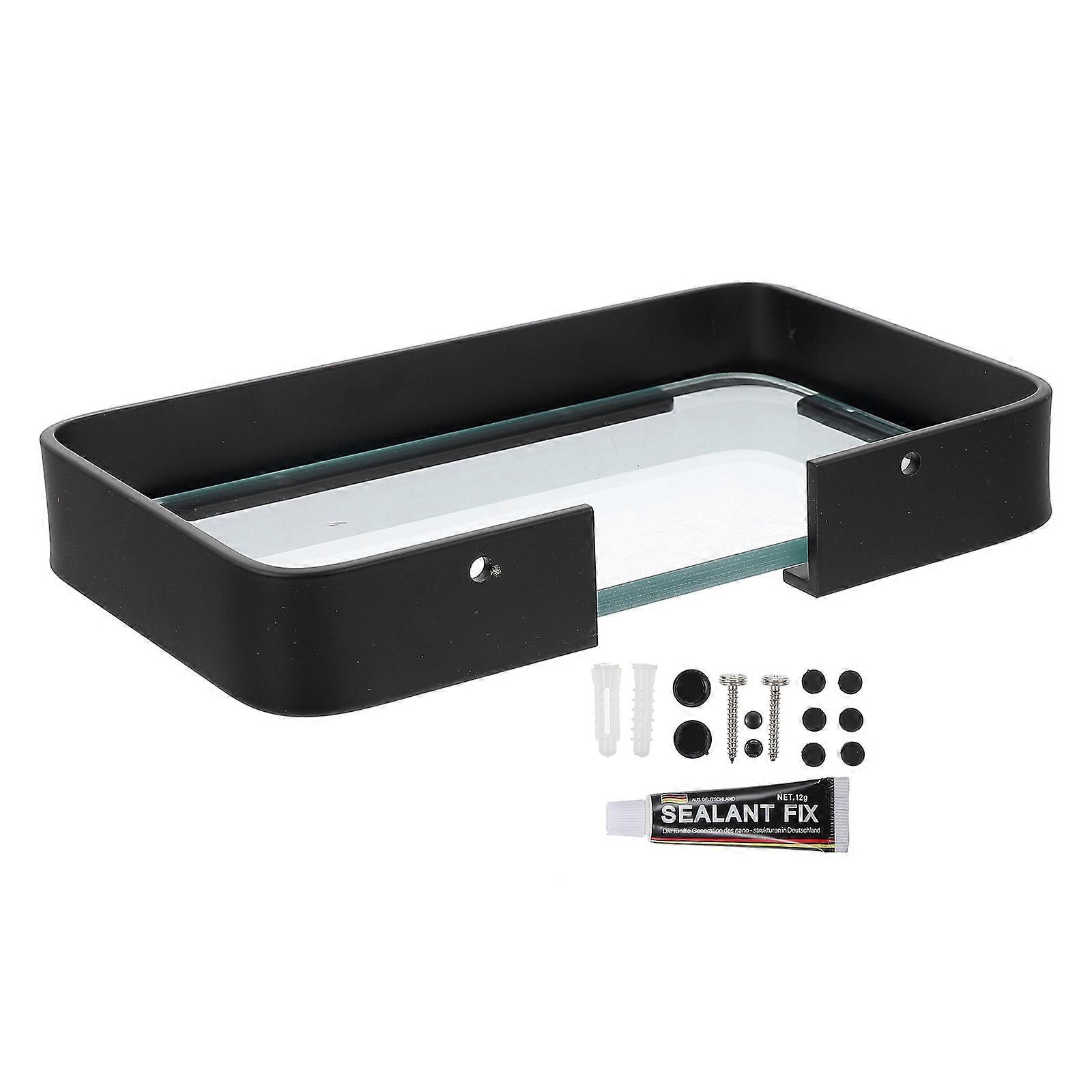 Bathroom Organizer Shelf Wall Mounted for 3Sets Black Storage Racks Shower