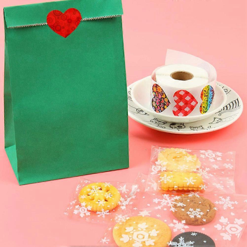 Love Stickers Heart Label Stickers for Decoration 2 Rolls Assorted Color