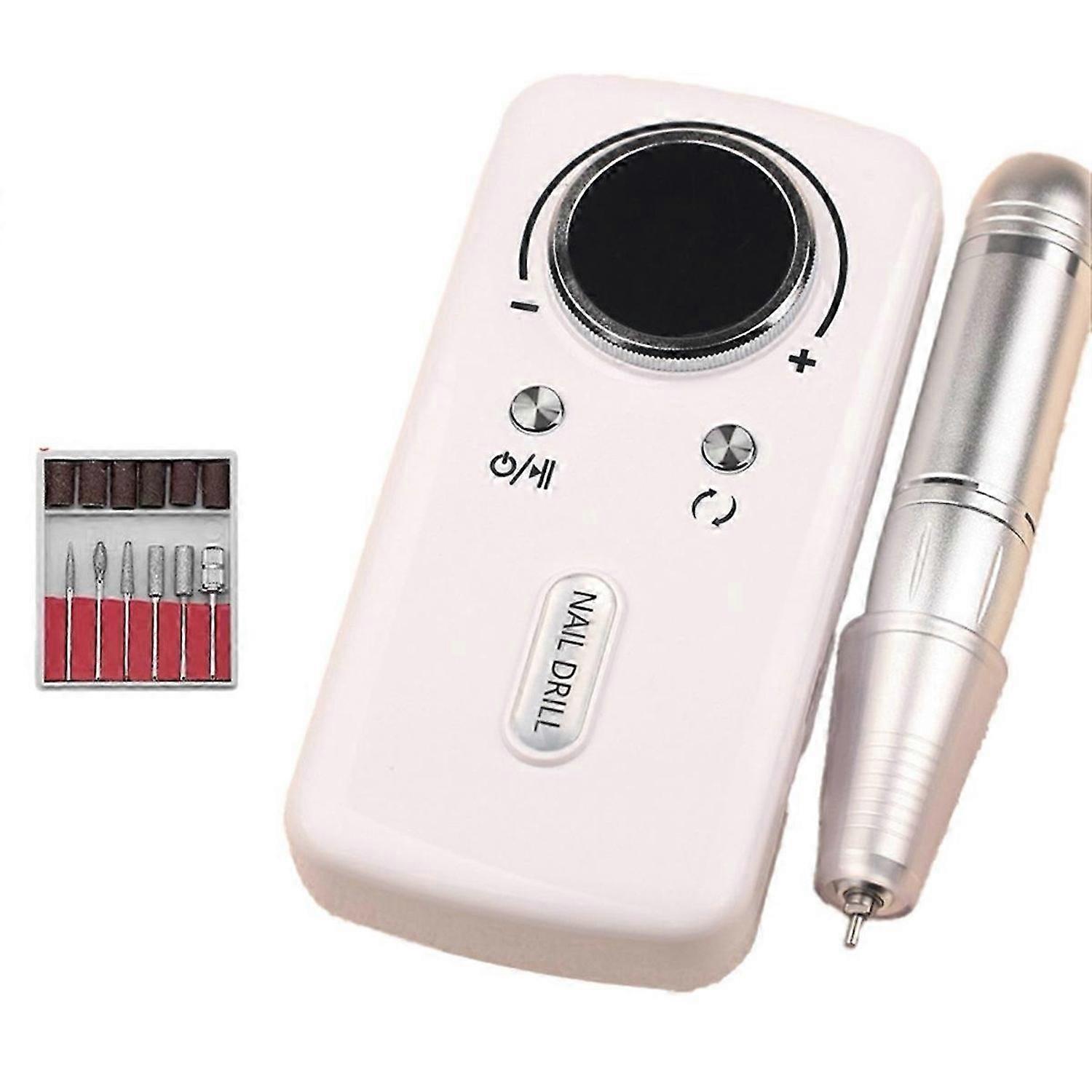 Electric Nail Drill Machine with LCD Display Rechargeable White