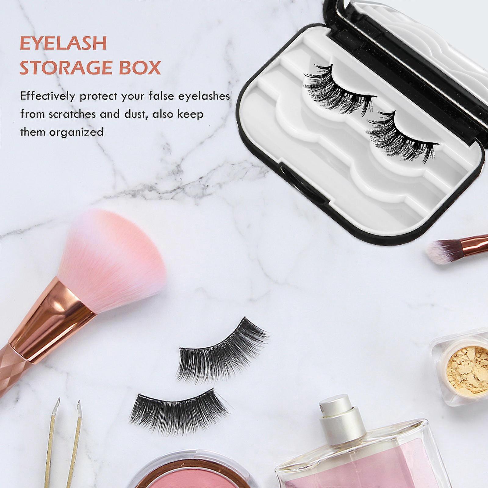 False Lash Storage Container for Eyelash Packaging Box 1Pcs Black Plastic