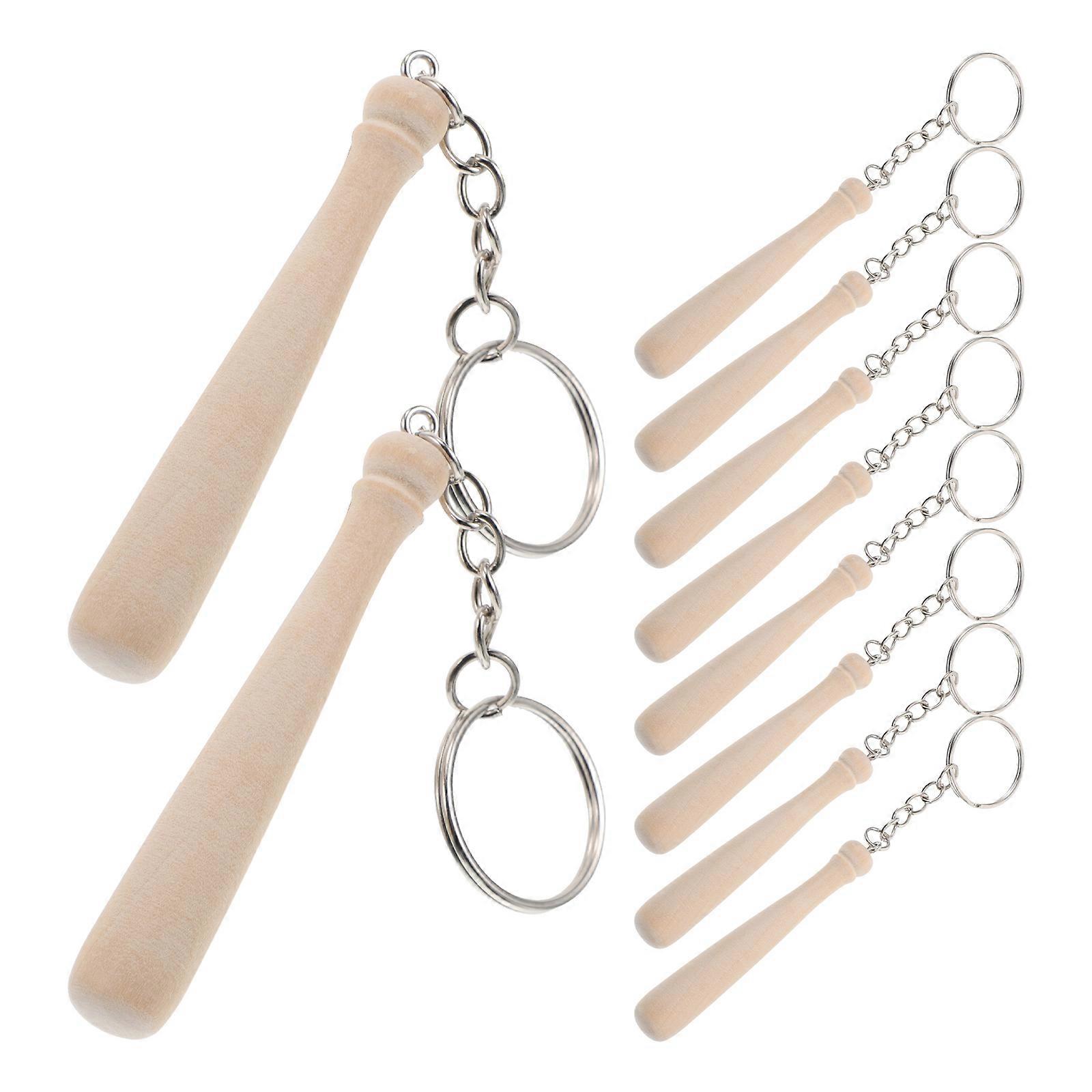 Mini Baseball Bat Keychain Wooden Sports Accessory for Decoration 40Pcs