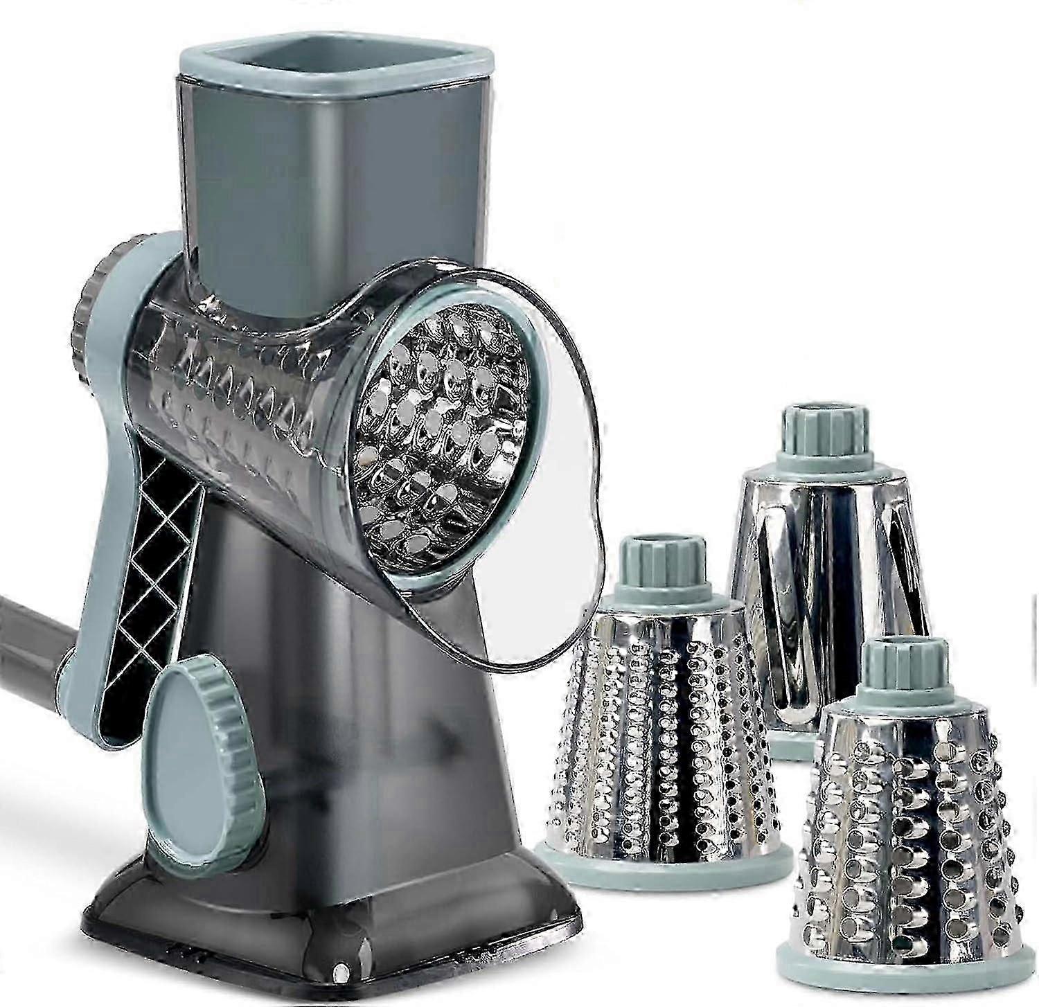 3-Blade Rotary Cheese Grater for Cheese & Vegetables with Handle