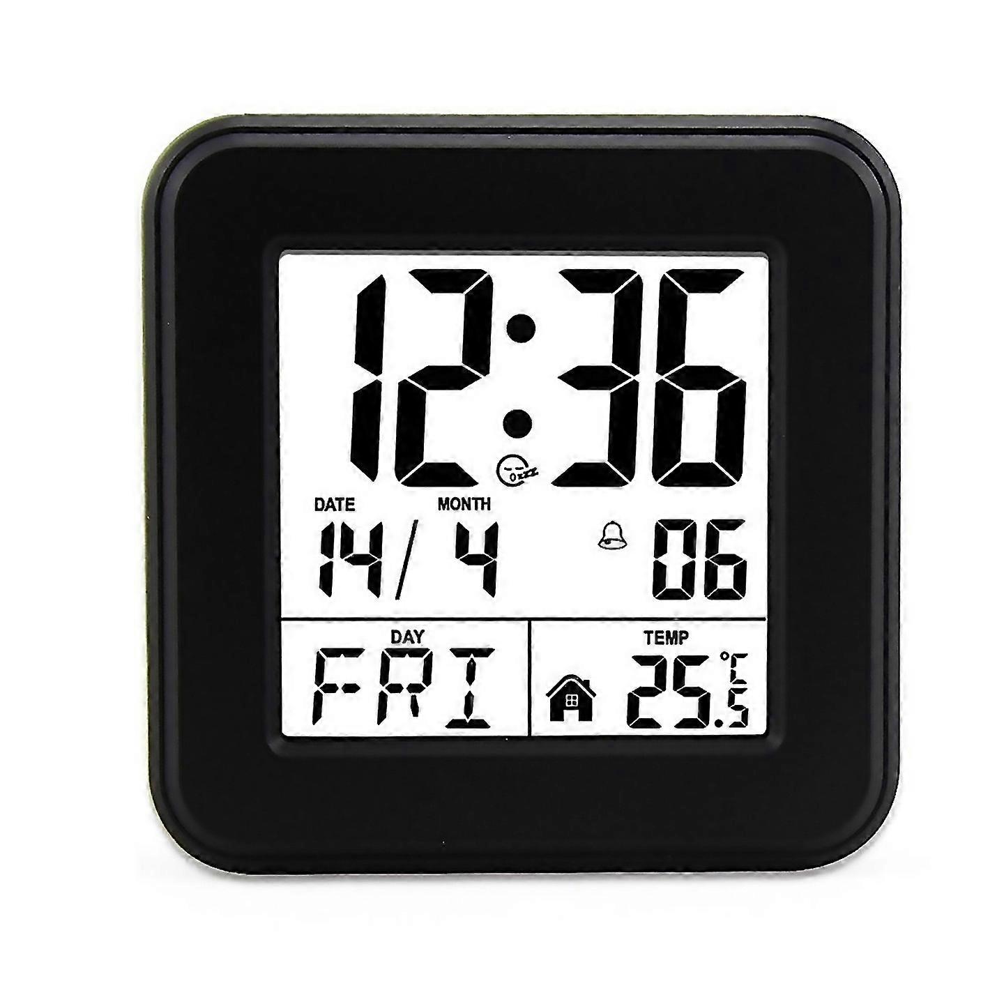 For Calendar Alarm Clockbedside Voiceactivated Clock Black