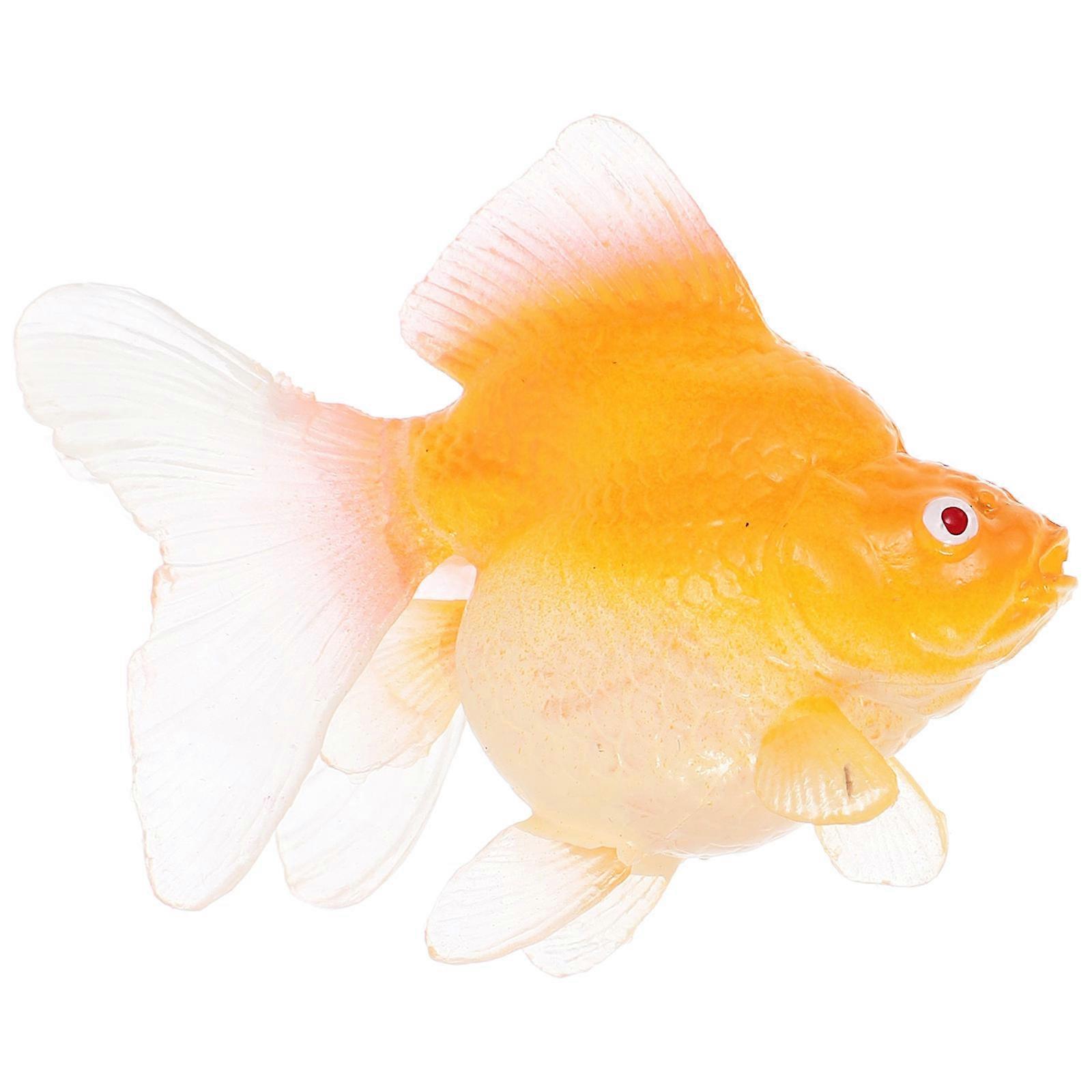 Miniature Fish Figurine for Decor 4Pcs Yellow ABS Plastic Fish Statues