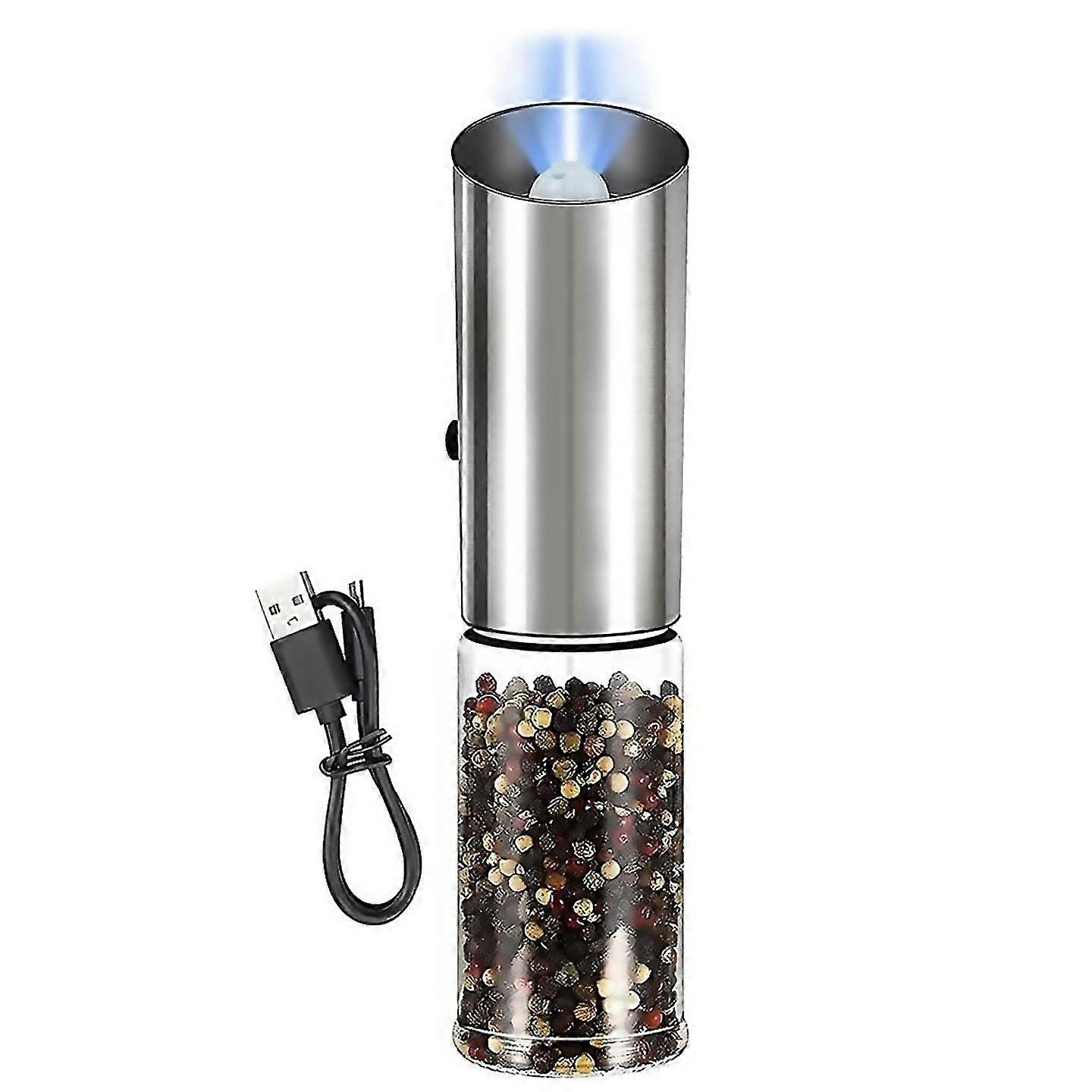 For Electric Salt Pepper Grinder Usb Rechargeable Onehanded Operation