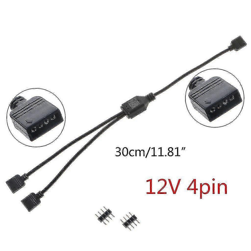 12v 4pin Aura Rgb Extension Adapter Cable Motherboard To Rgb Connector Splitter Hub For Pc Led Light