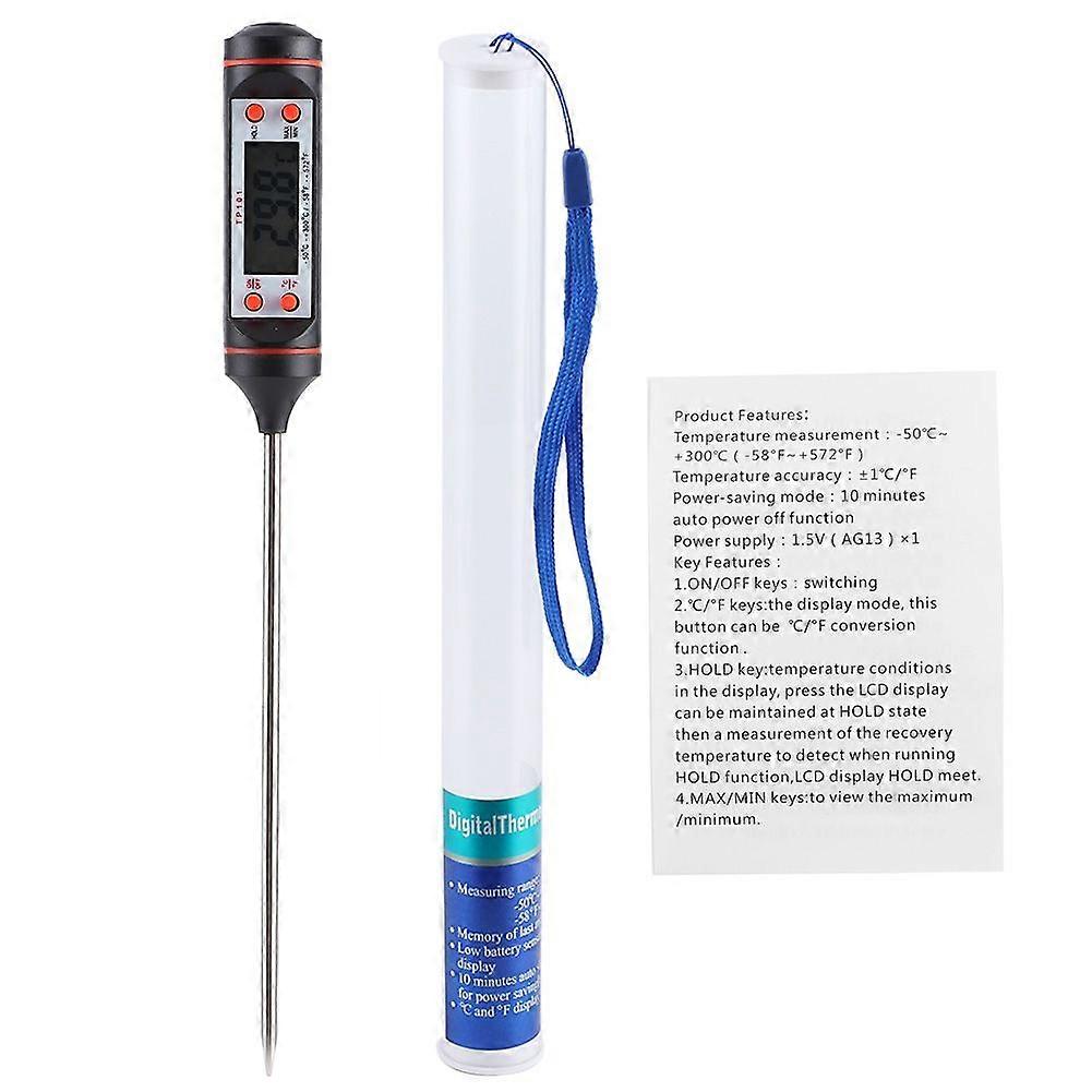 Digital Food Thermometer Probe Cooking Meat Thermometer with Storage Box for BBQ Kitchen Tools