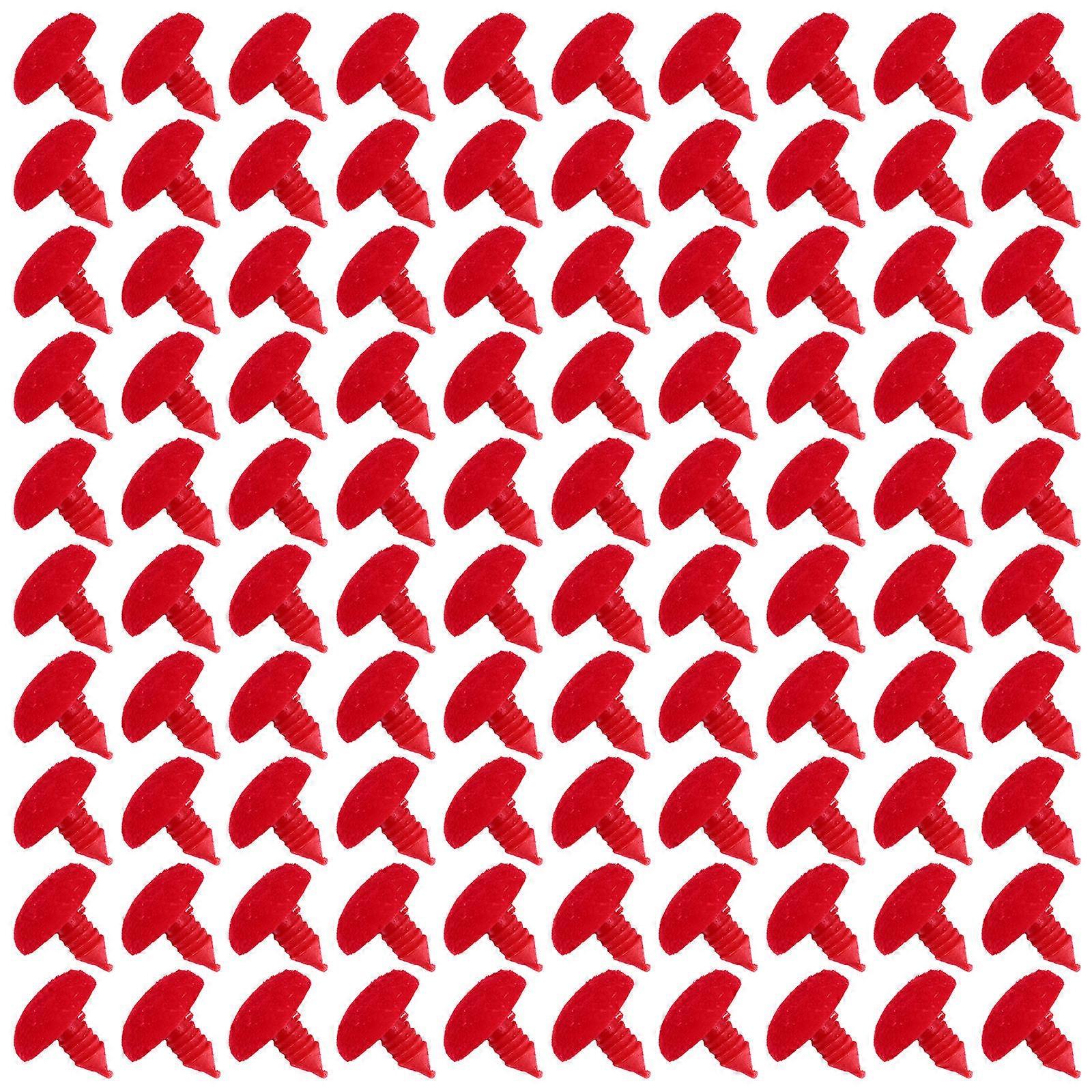 Bear Doll Nose Flocking Triangle for DIY Doll Making 100Pcs Red ABS