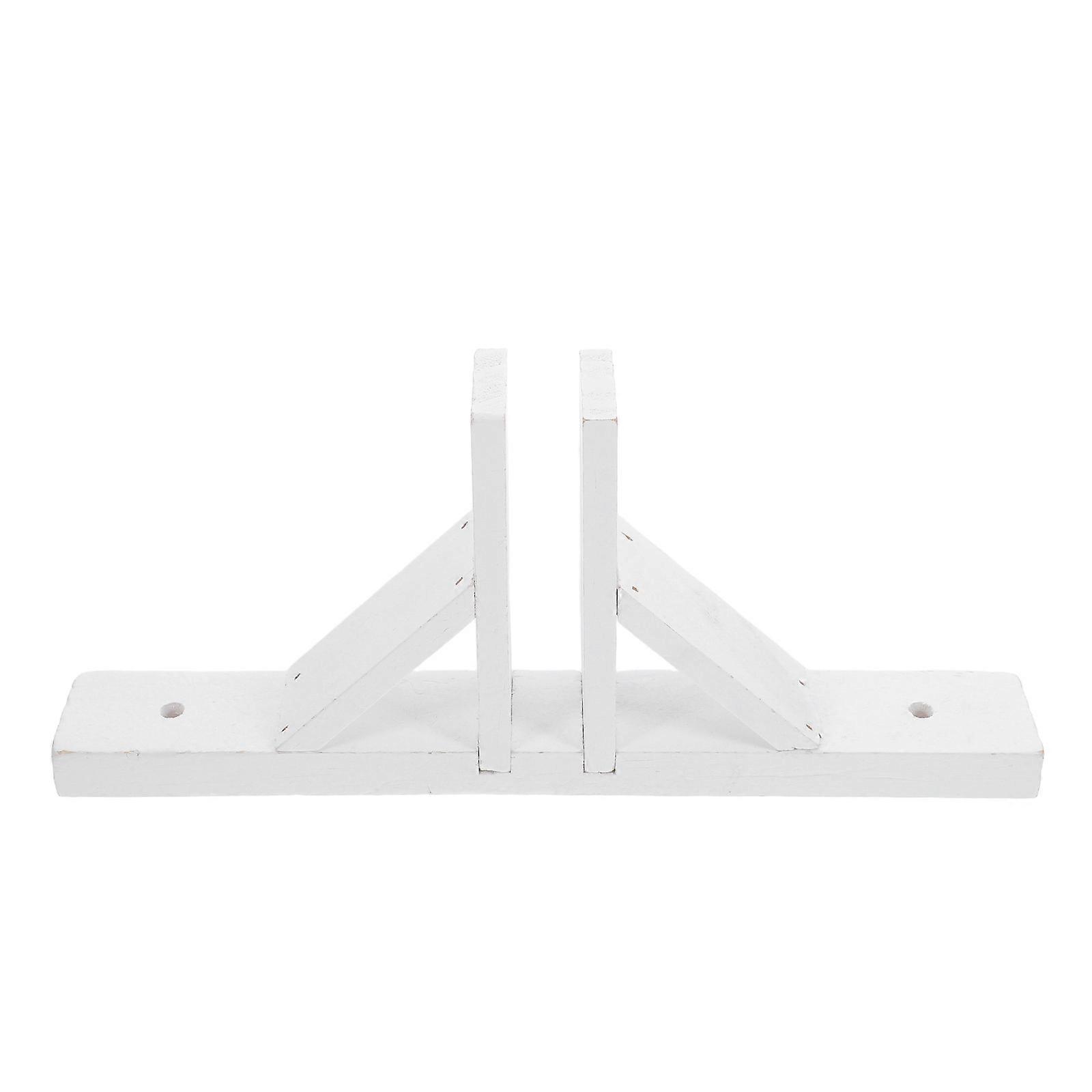 Small Triangle Wooden Fence Base Bracket for Garden Support 3Pcs White